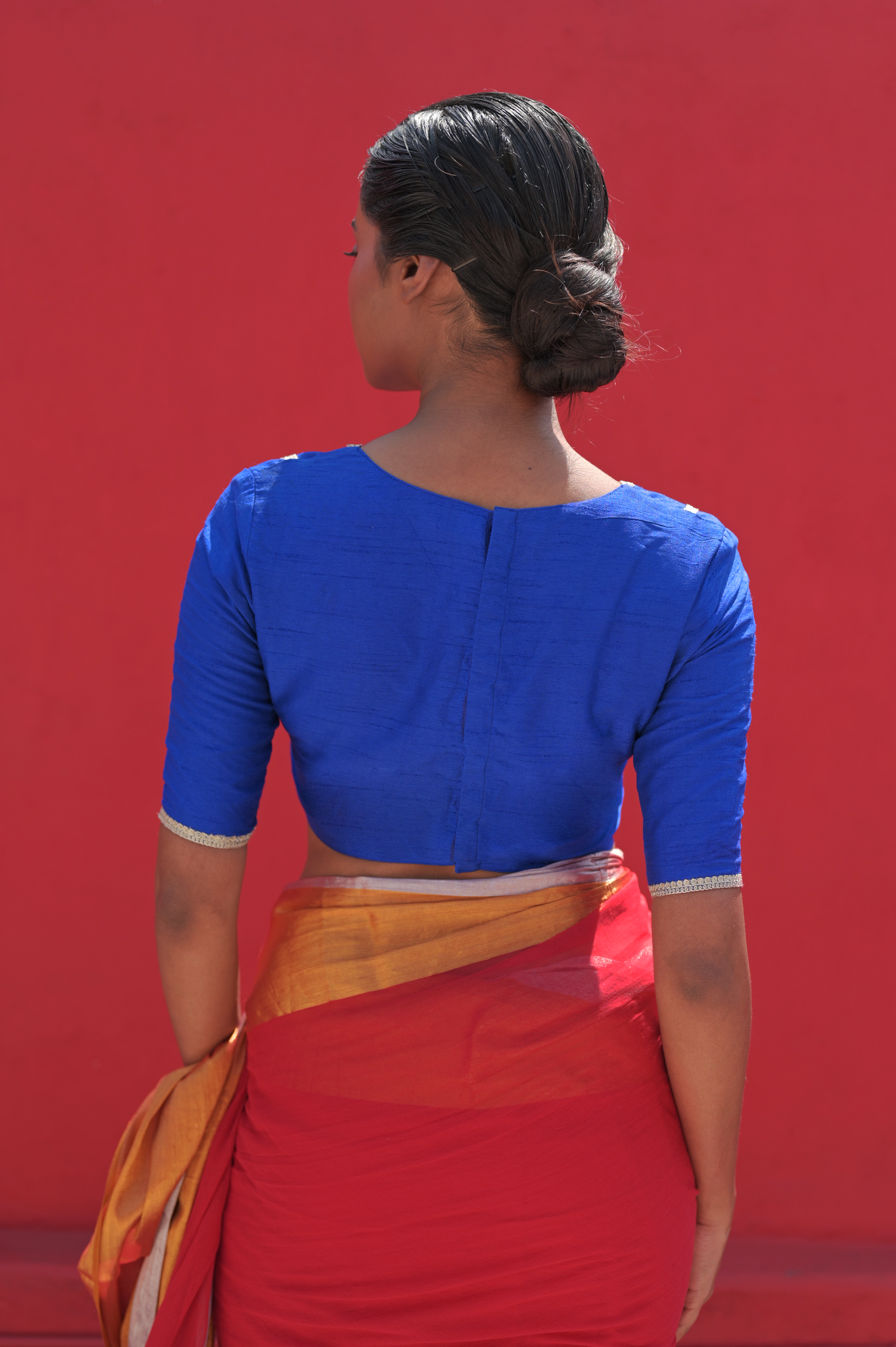 Neelakshi I Blue Cotton Silk Designer Blouse