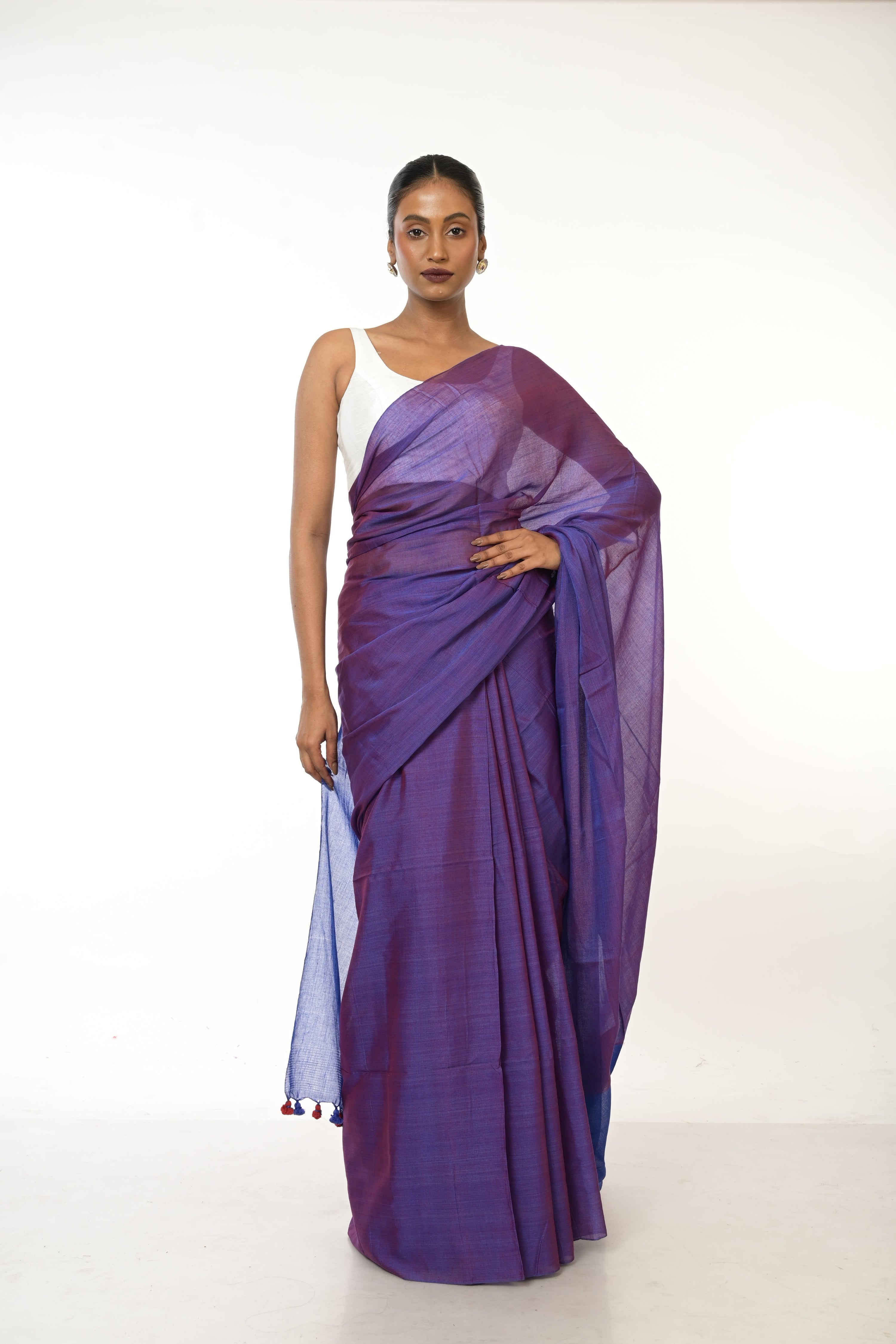 Neeli Parchhai I Handwoven Blue Mul Modal Saree