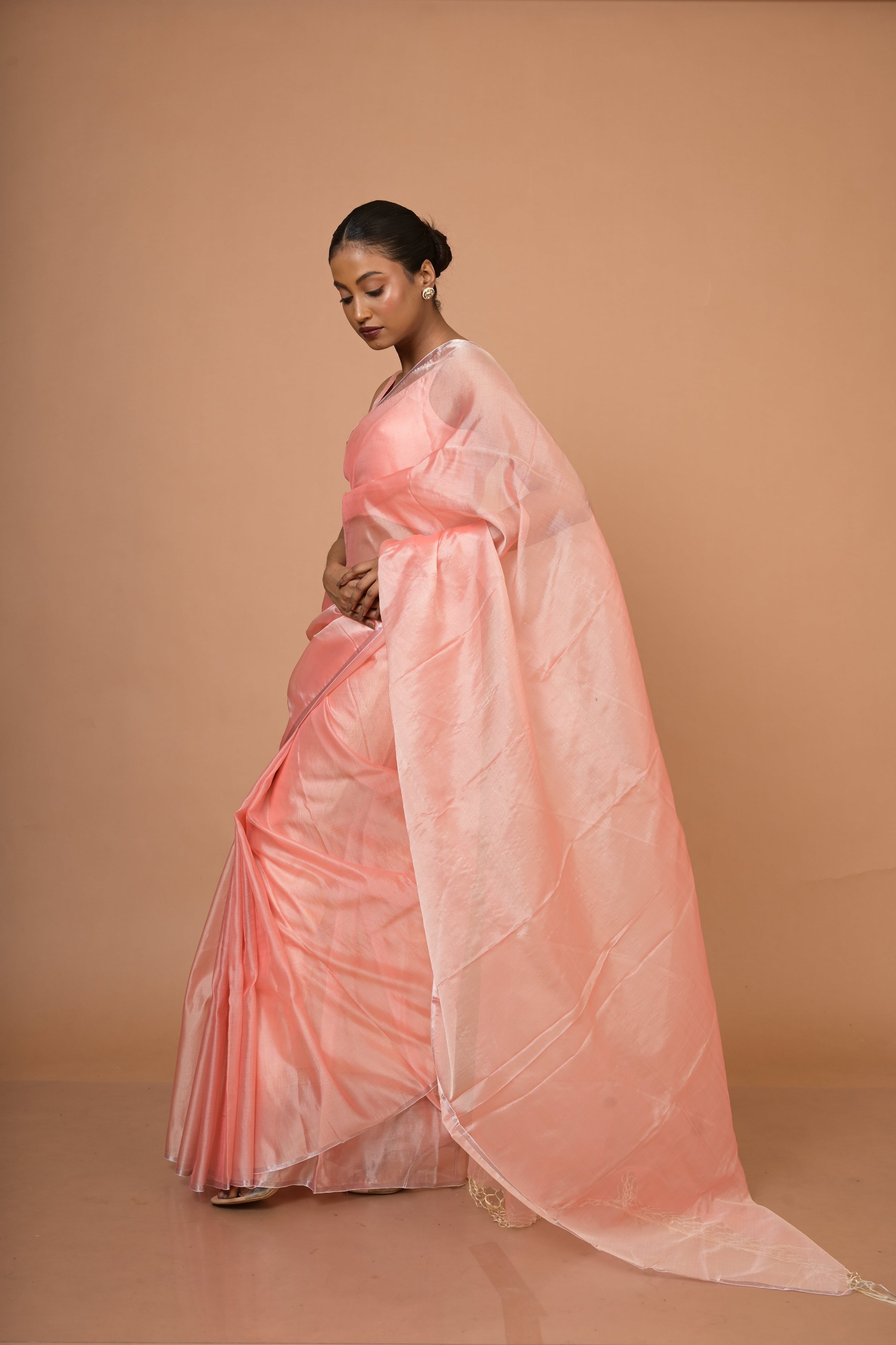 Gulabi Chandni I Handwoven Baby Pink Mulberry Silk saree