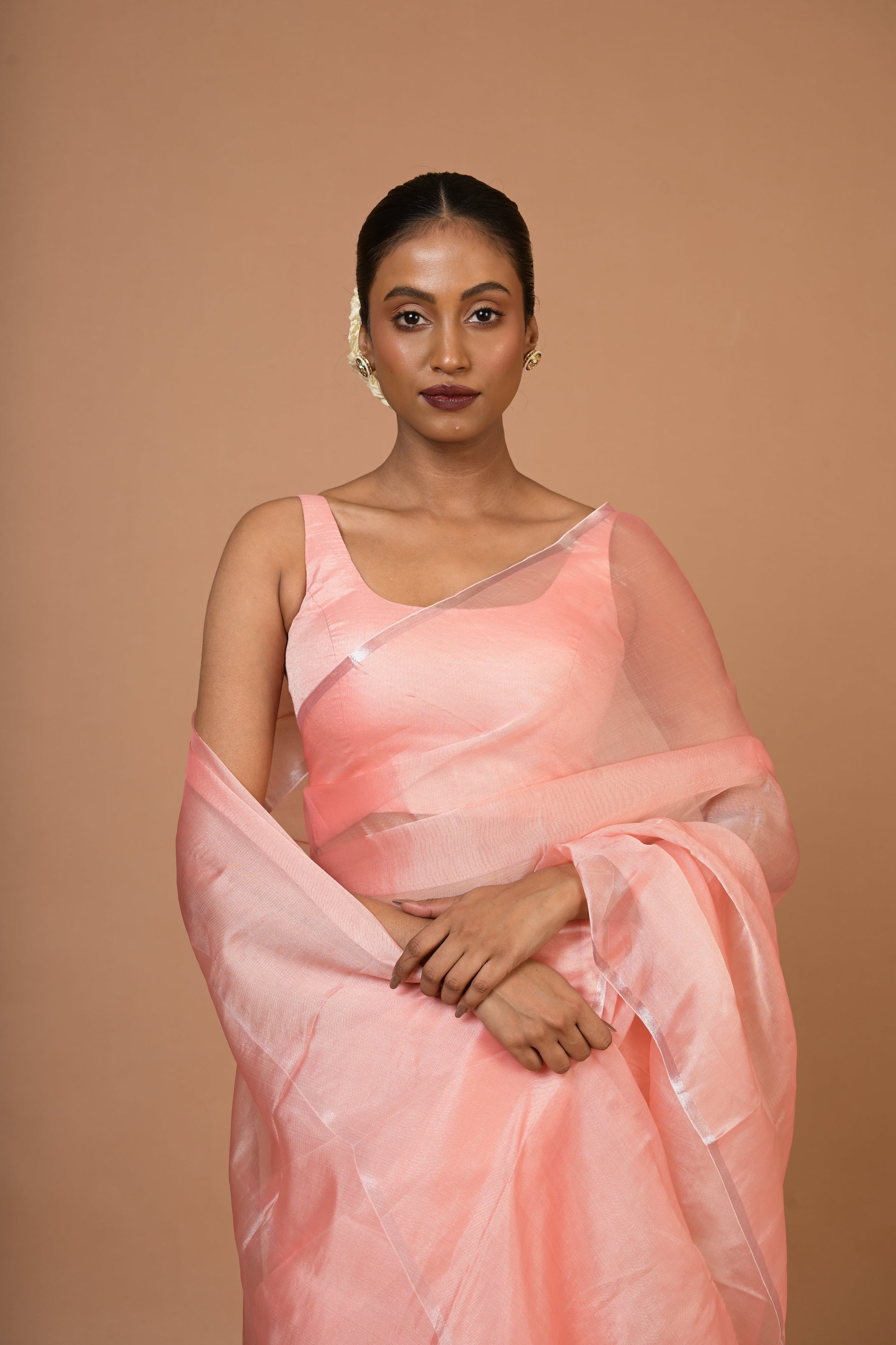 Gulabi Chandni I Handwoven Baby Pink Mulberry Silk saree