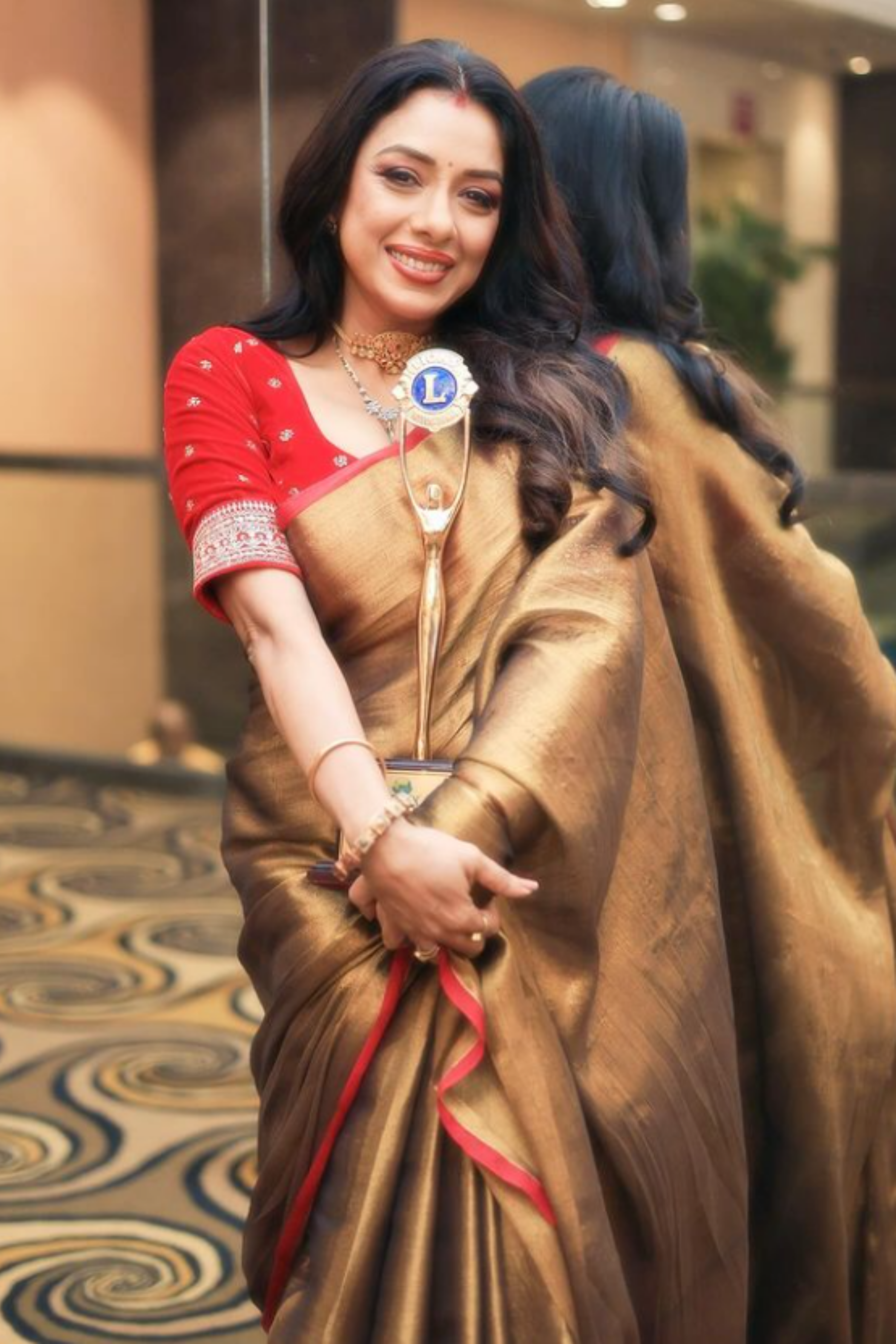 Rupali Ganguly in our Mayura Saree