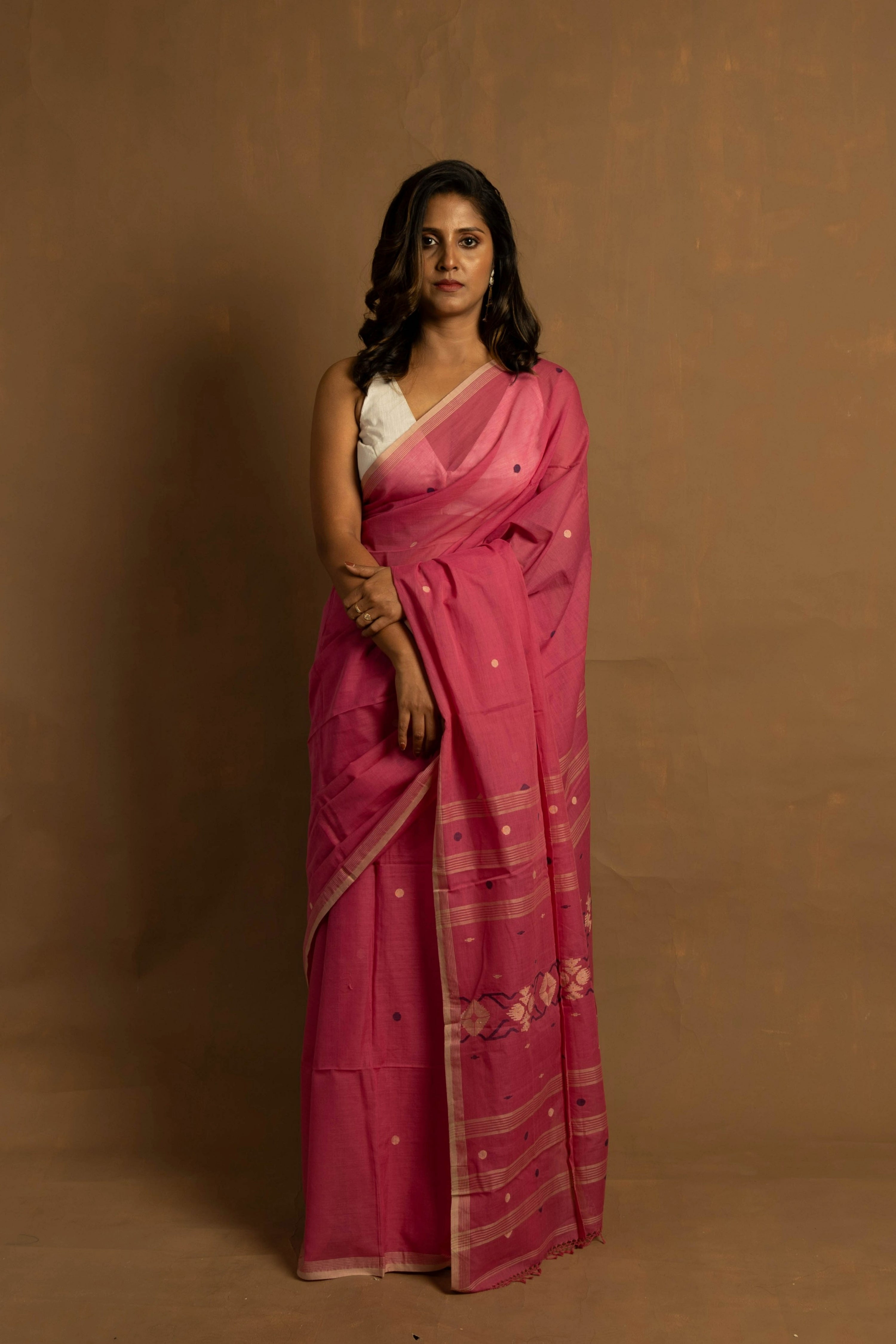 handloom-pink-cotton-jamdani-saree