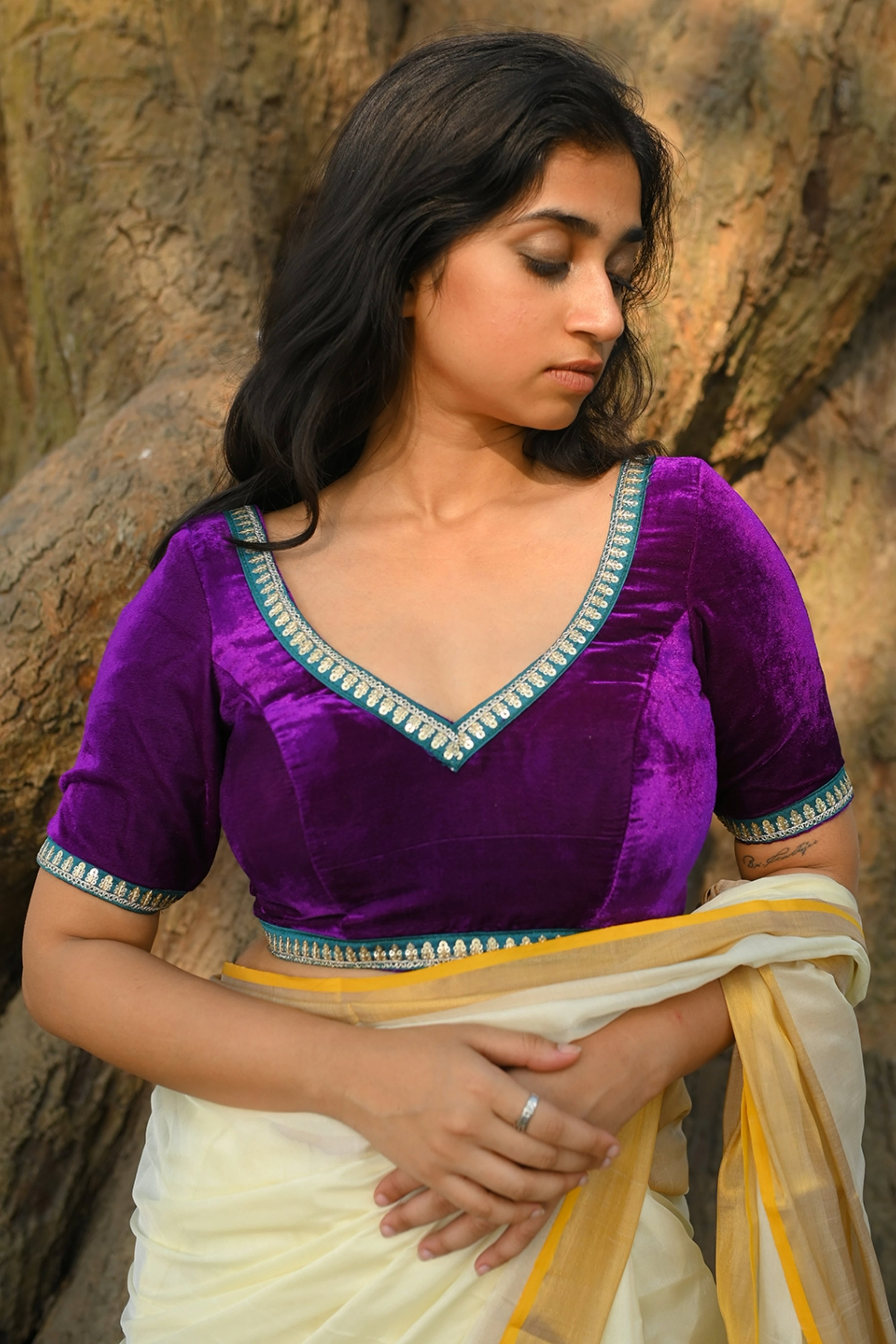 purple-coloured-velvet-sweet-heart-neck-blouse