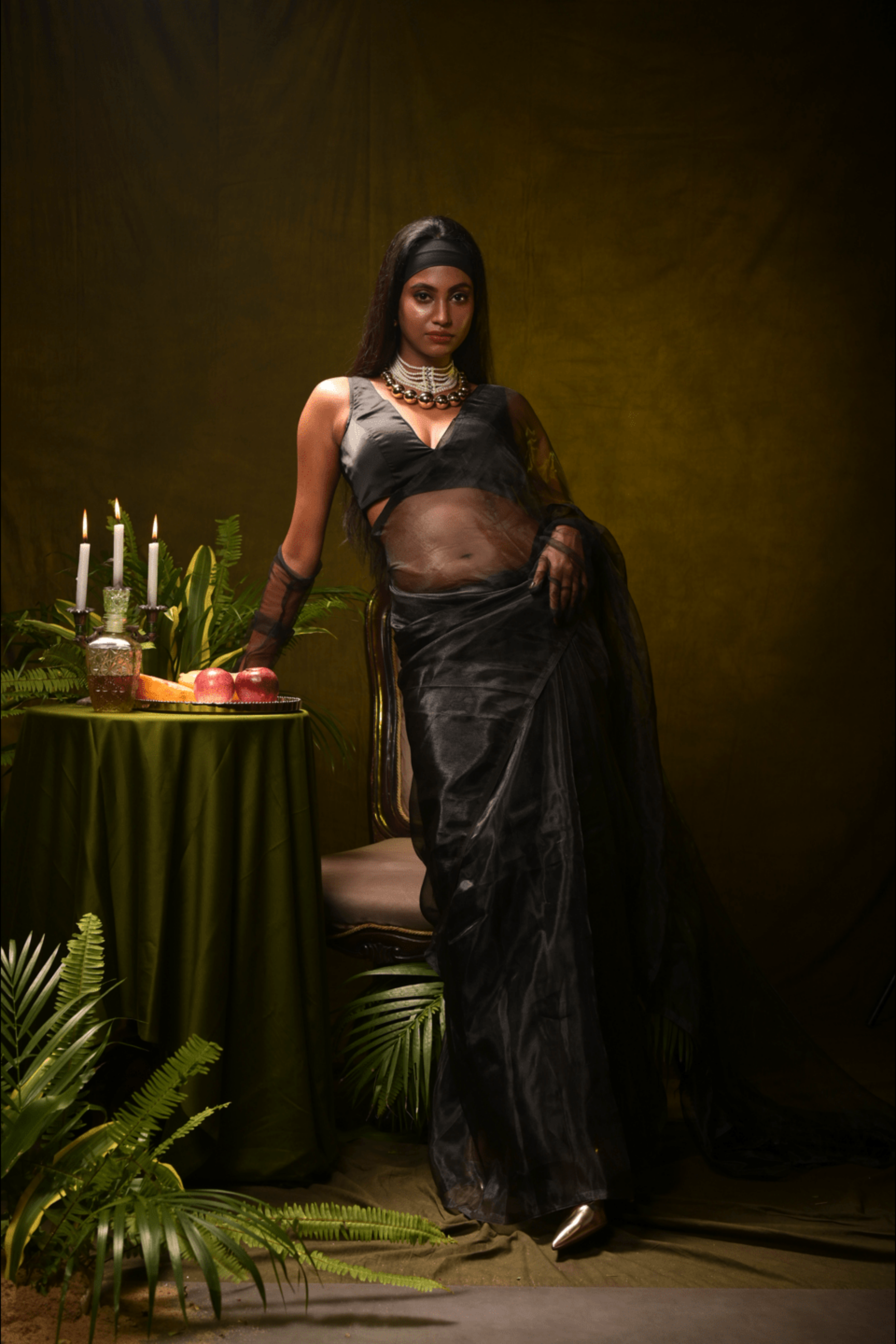 Soda Noir I Black Organza Tissue Saree