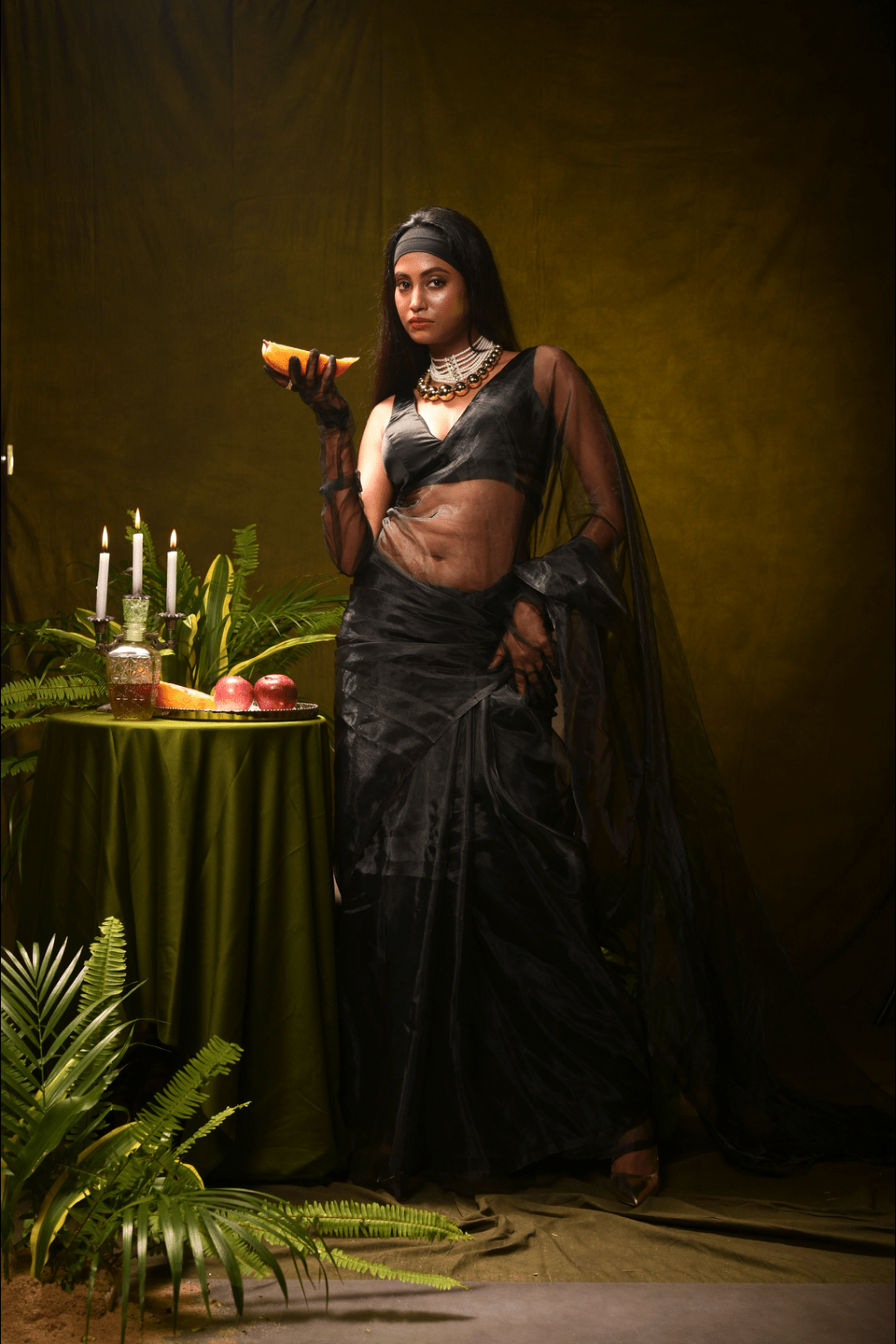 Soda Noir I Black Organza Tissue Saree