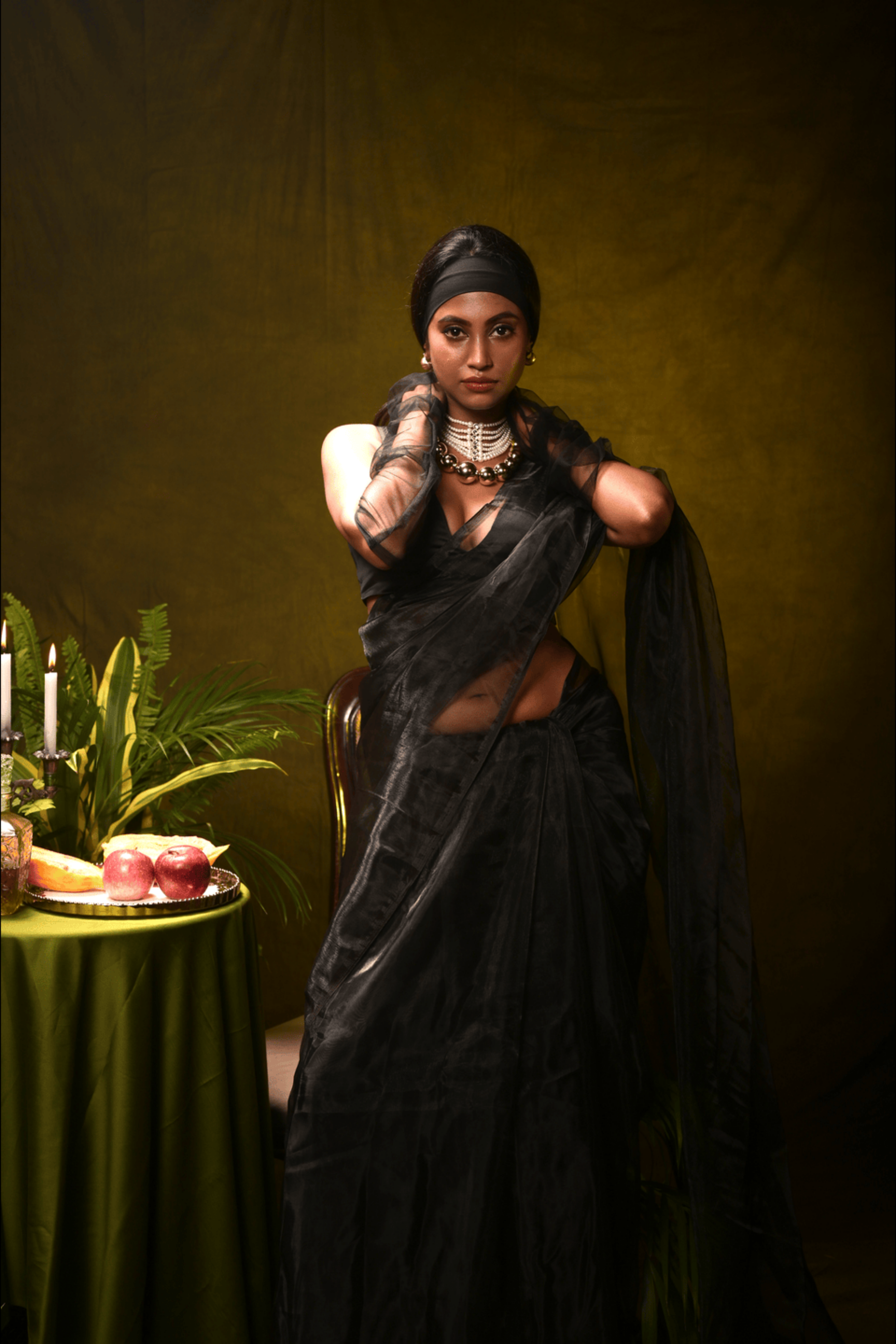 Soda Noir I Black Organza Tissue Saree