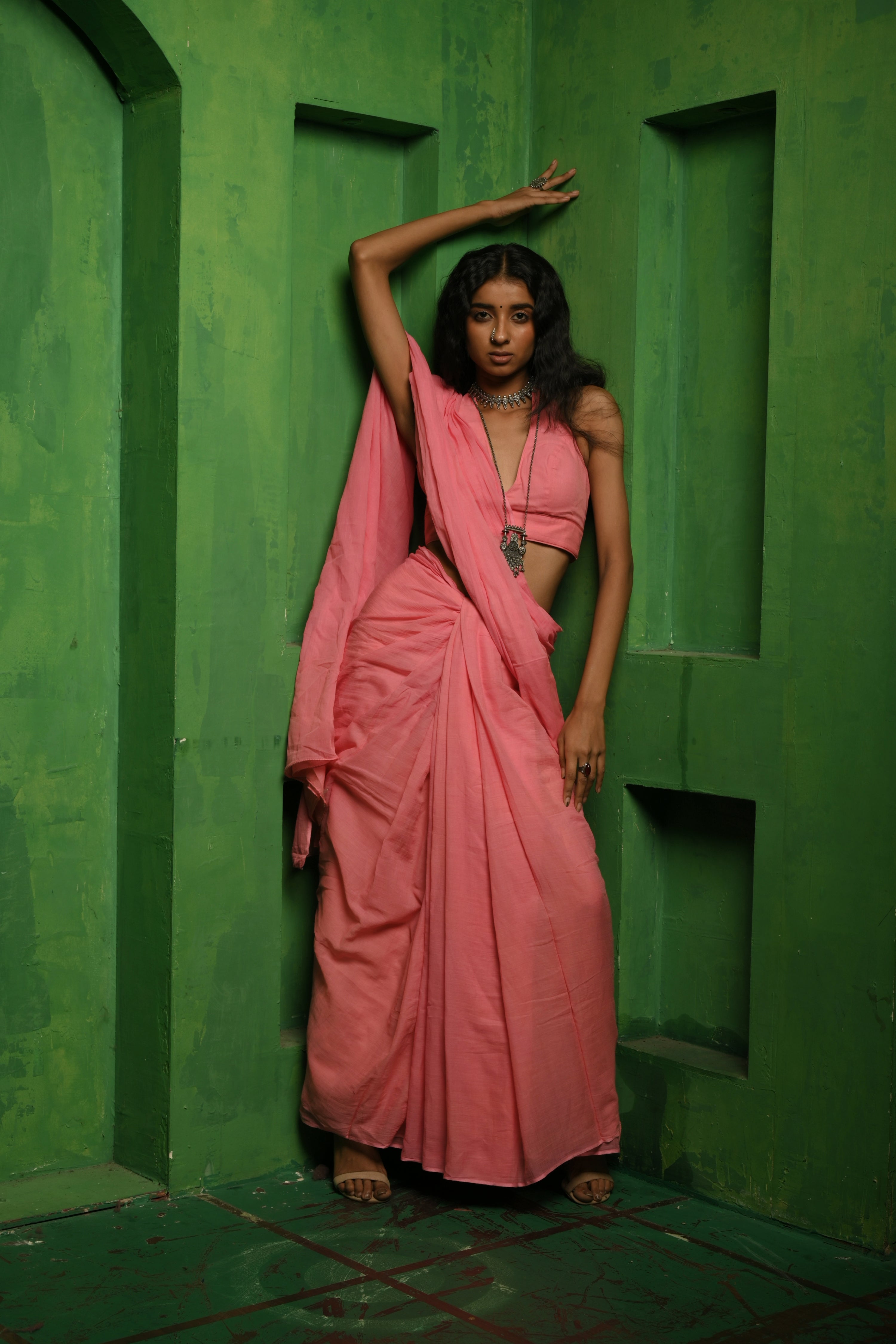 Sugar Plum I Baby Pink Mul Modal Saree