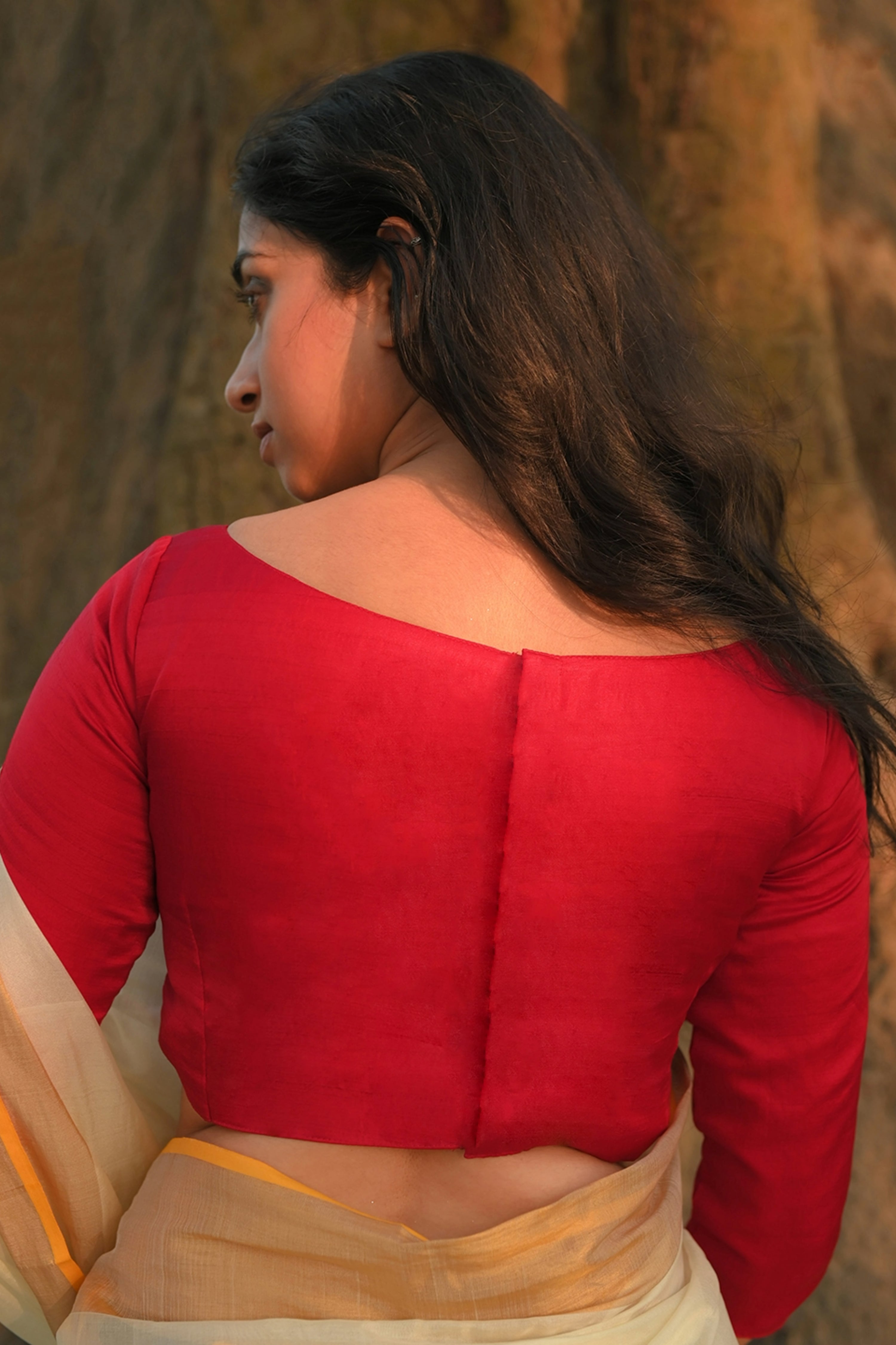 red-coloured-3-quarter-seeves-blouse