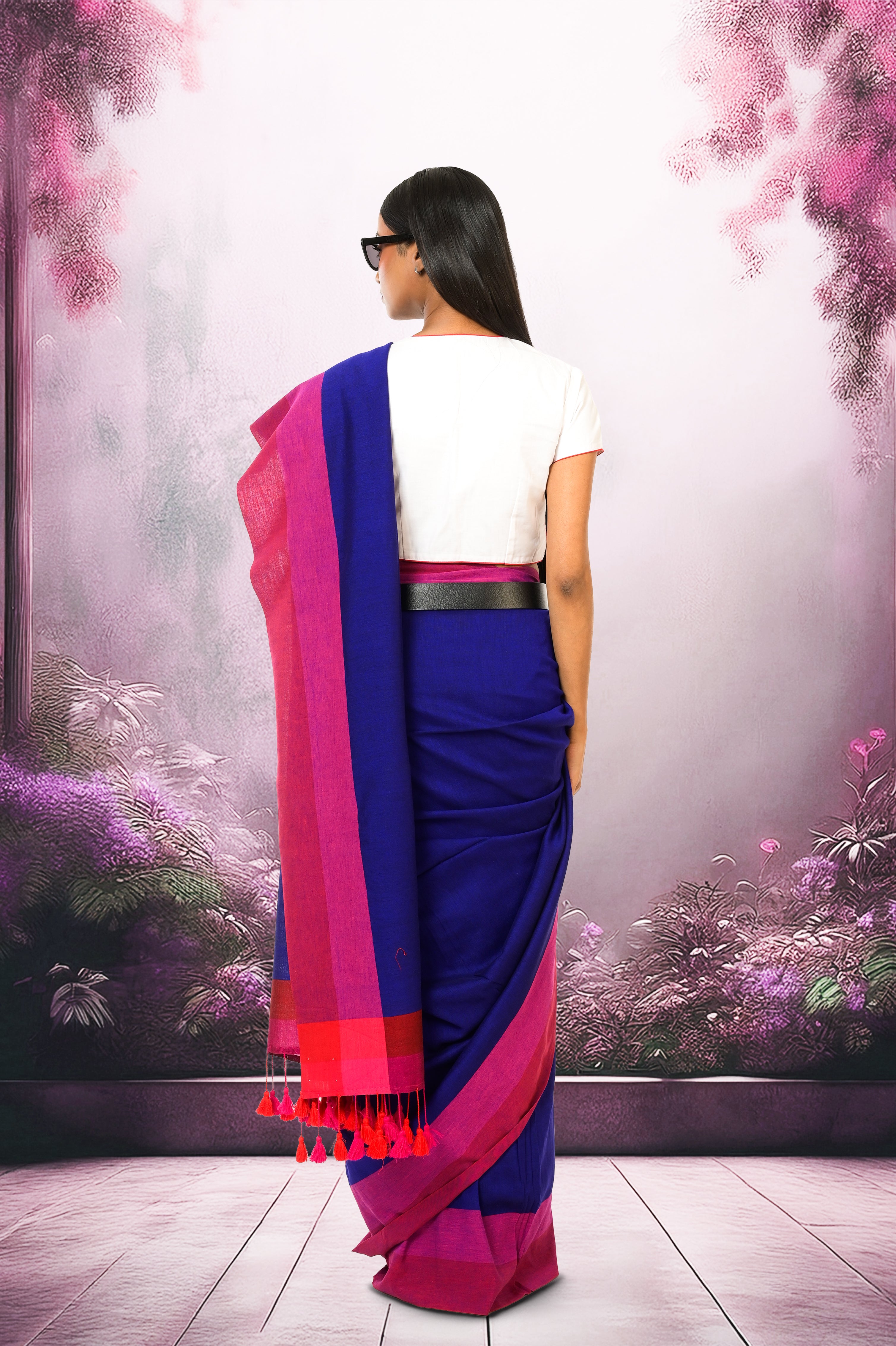 blue-handloom-cotton-saree-with-red-and-pink-border