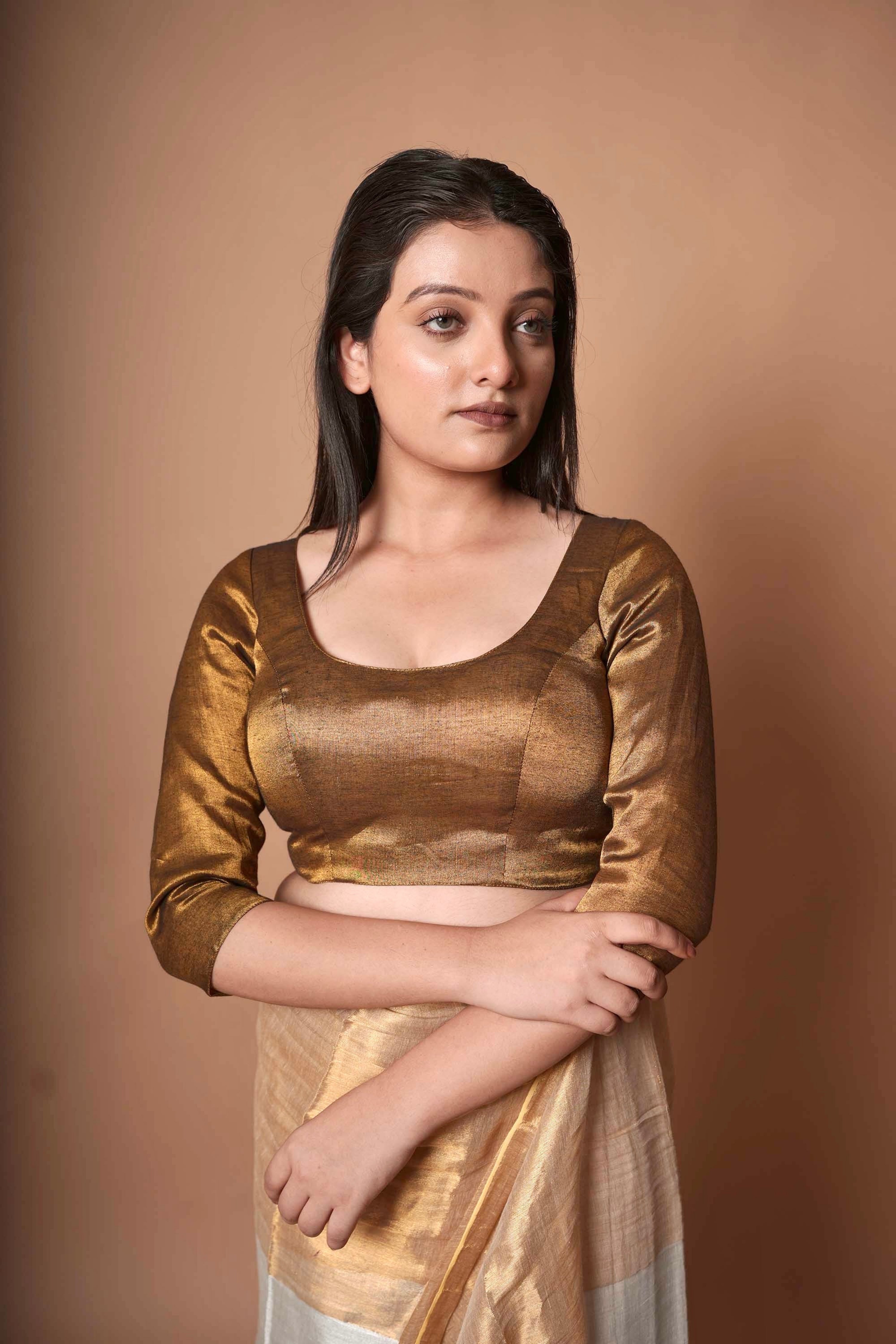 handloom-golden-round-neck-blouse