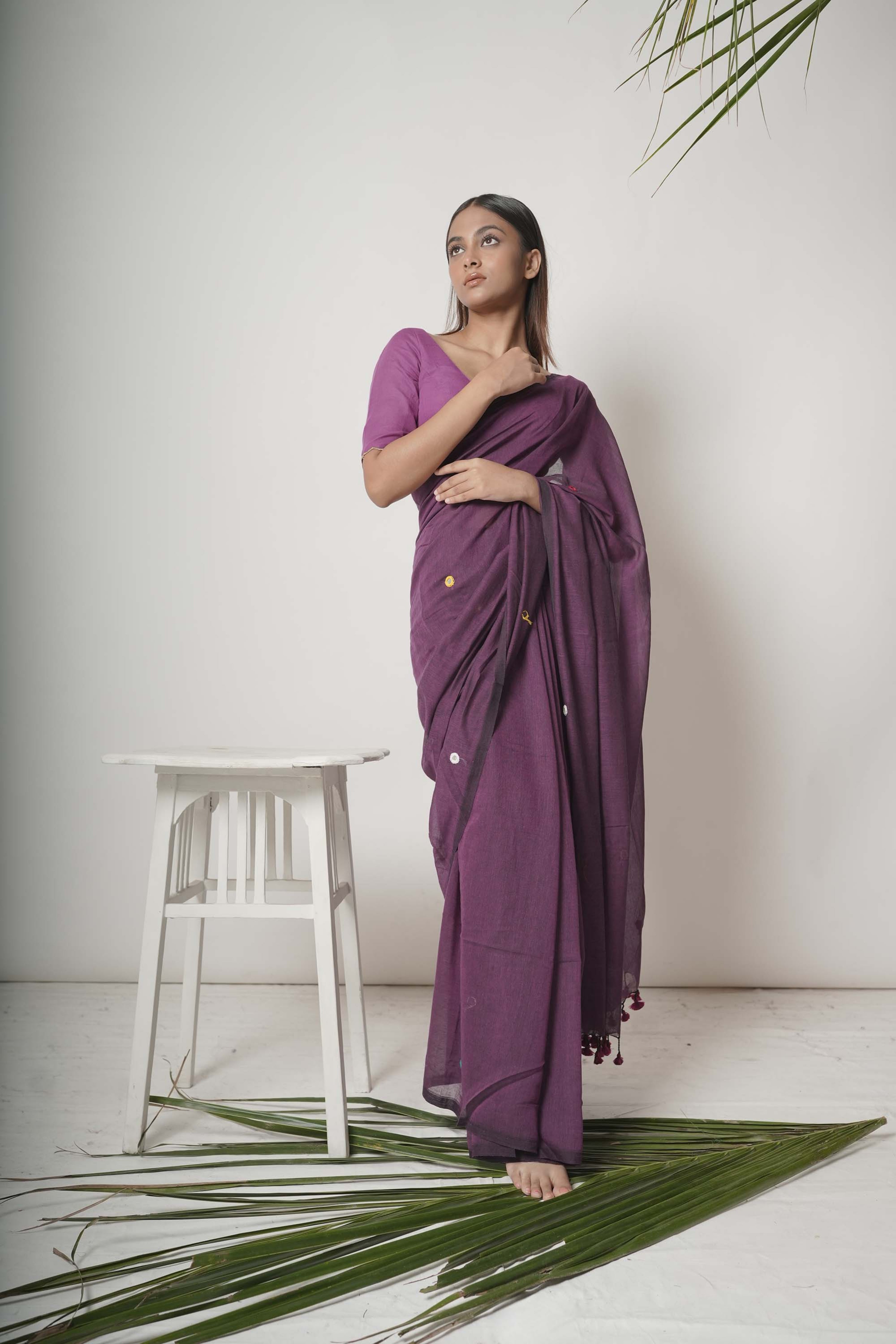 purple-handloom-cotton-saree-with-mirror-embroidary