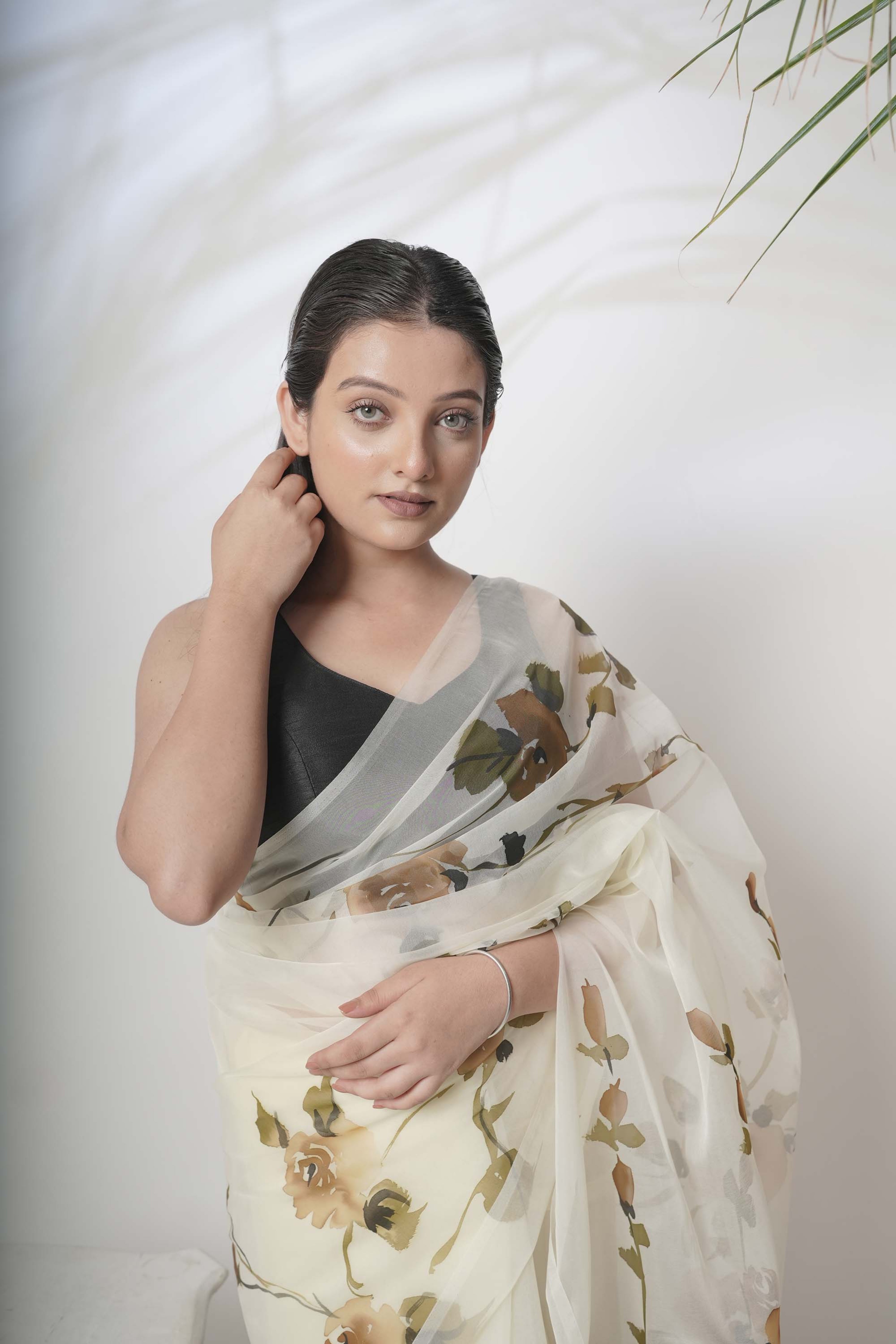hand-painted-floral-organza-saree