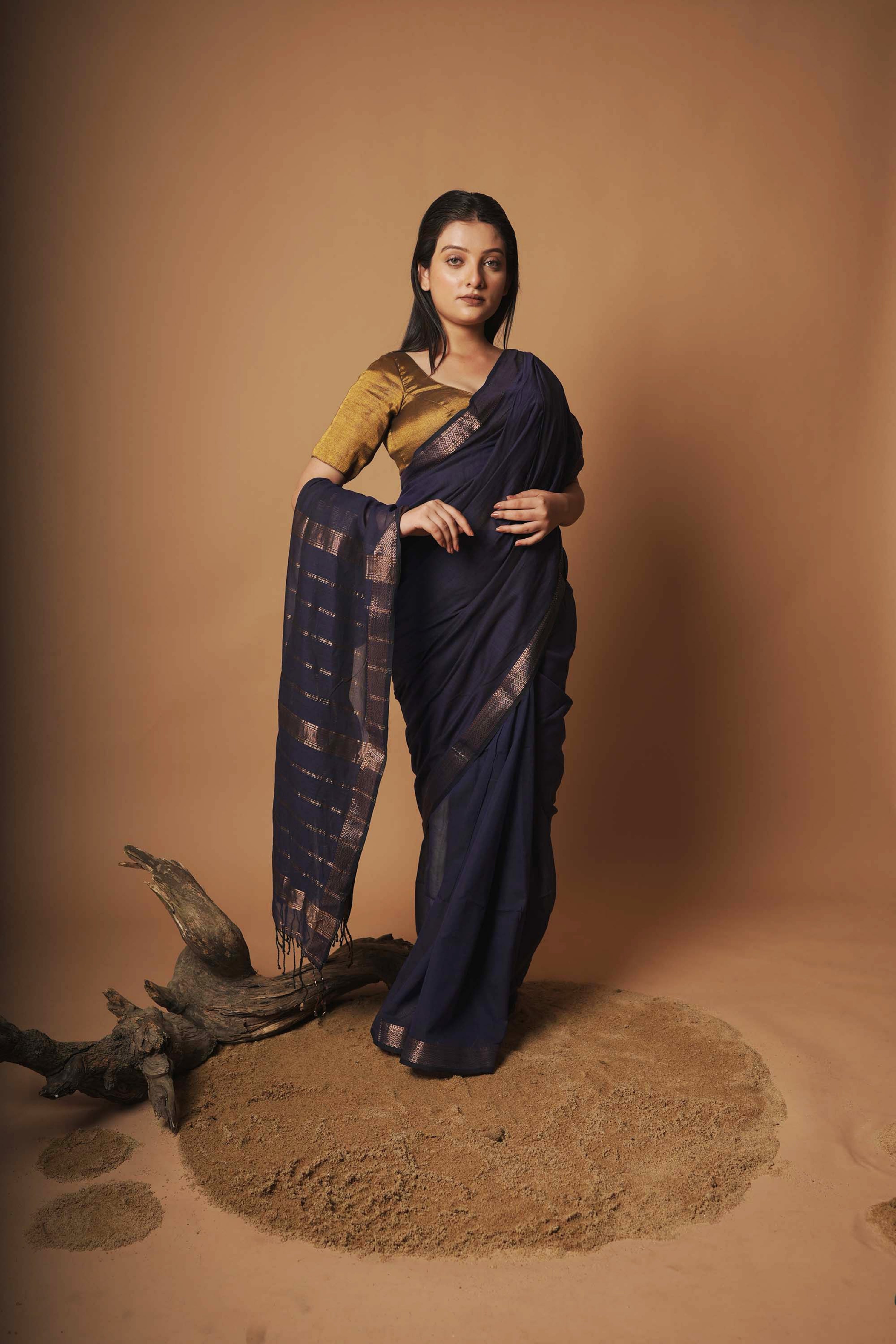 hand-woven-navy-blue-saree