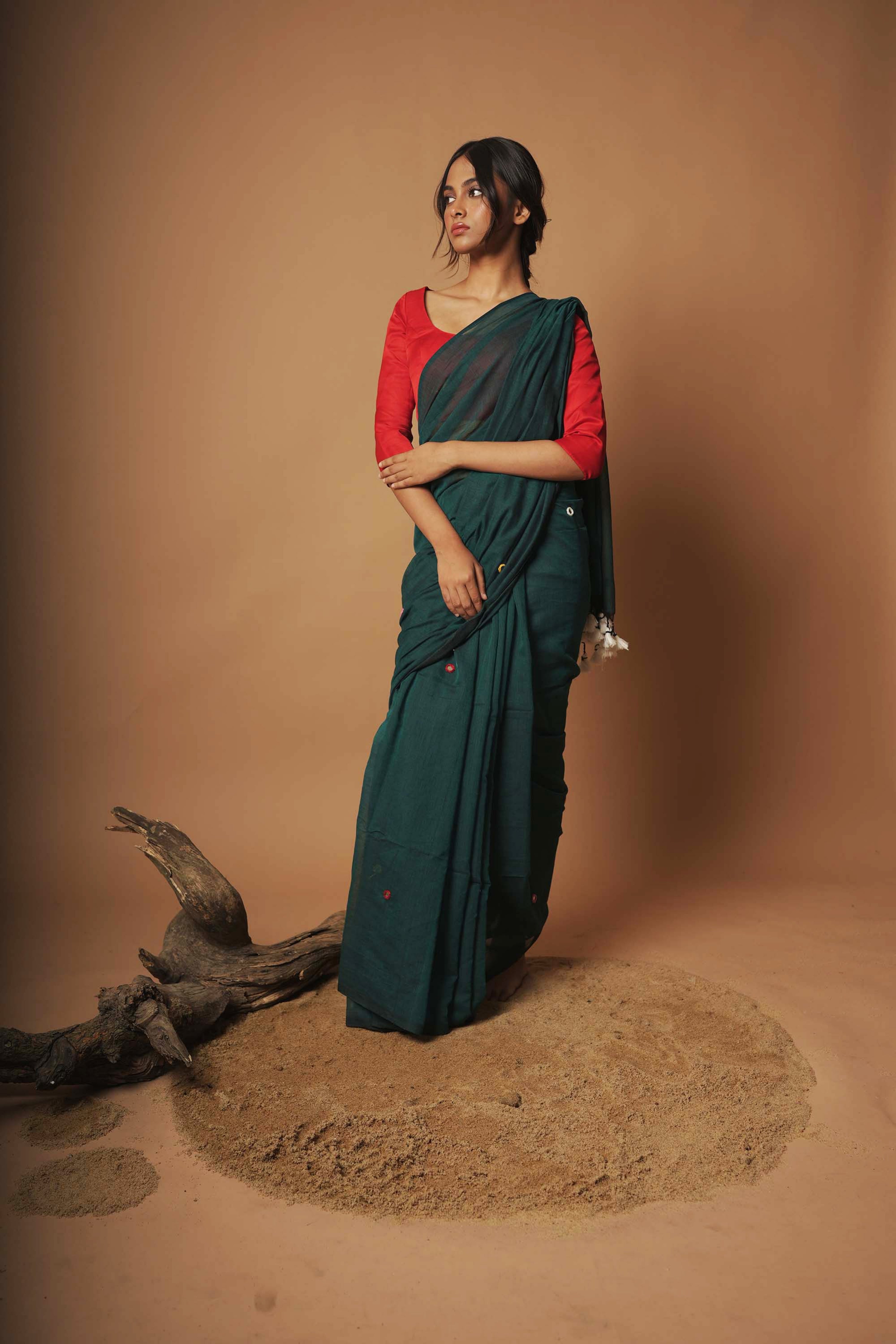 mirror-ebroidered-cotton-saree