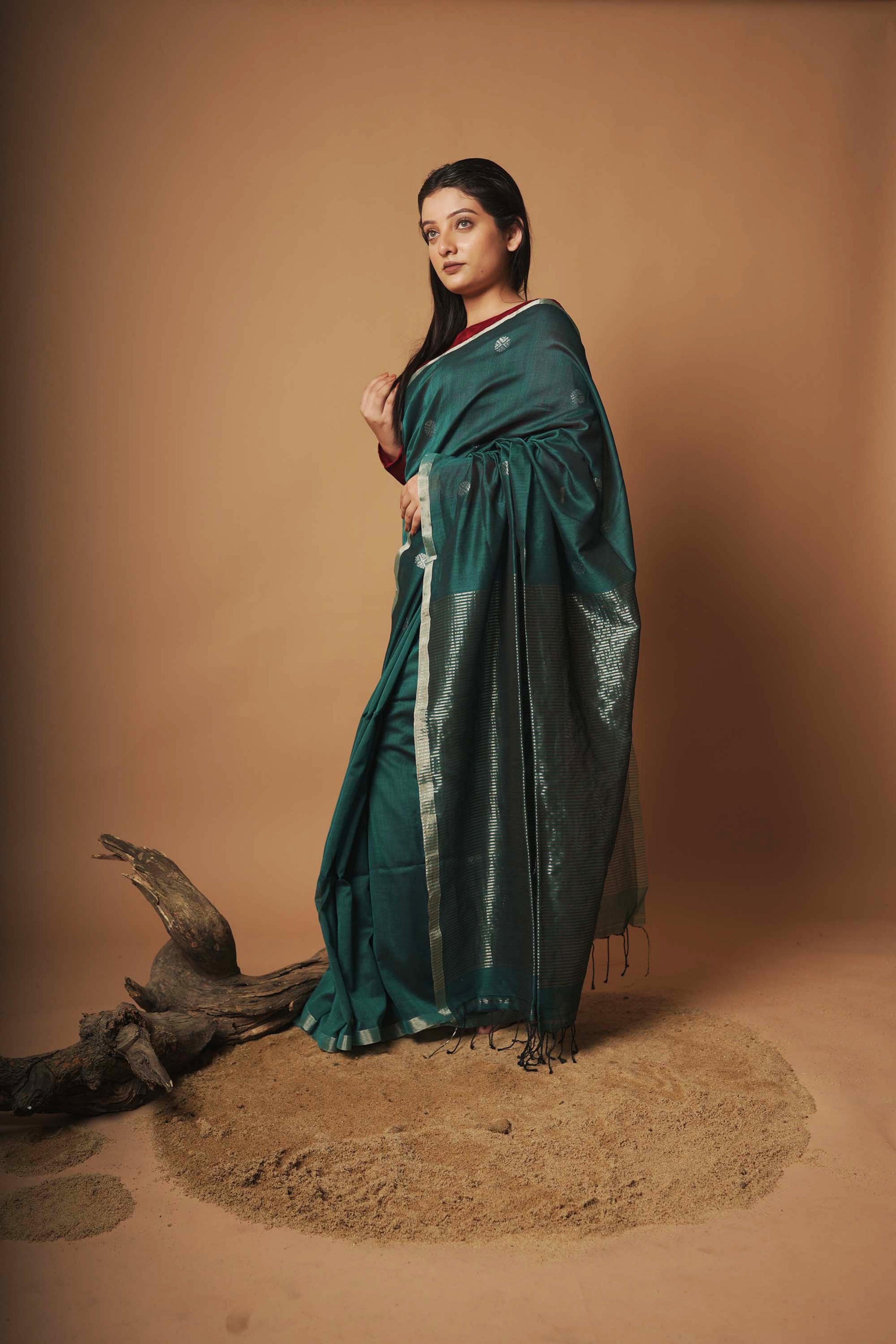 green-coloured-saree