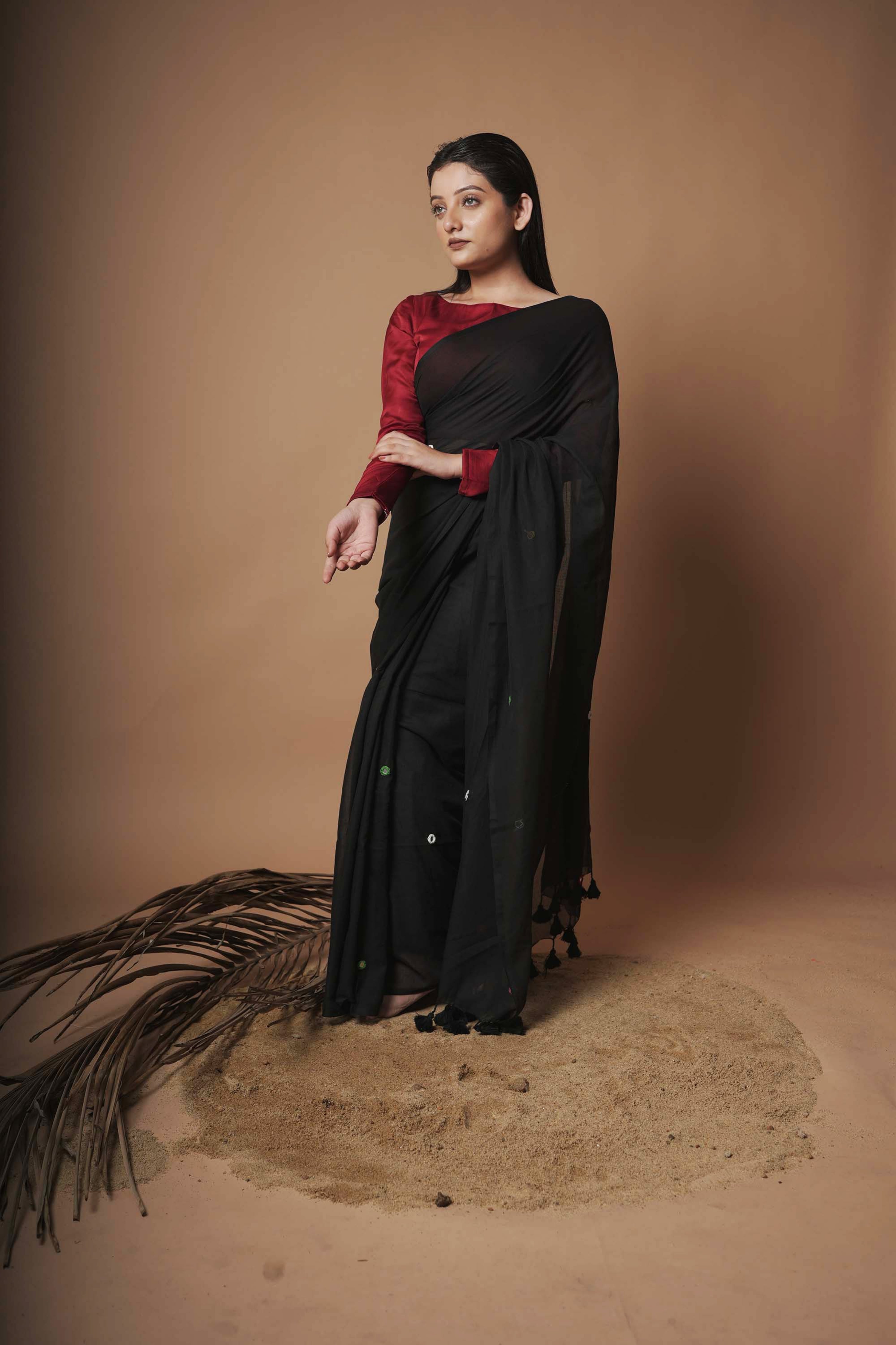 black-handloom-cotton-saree