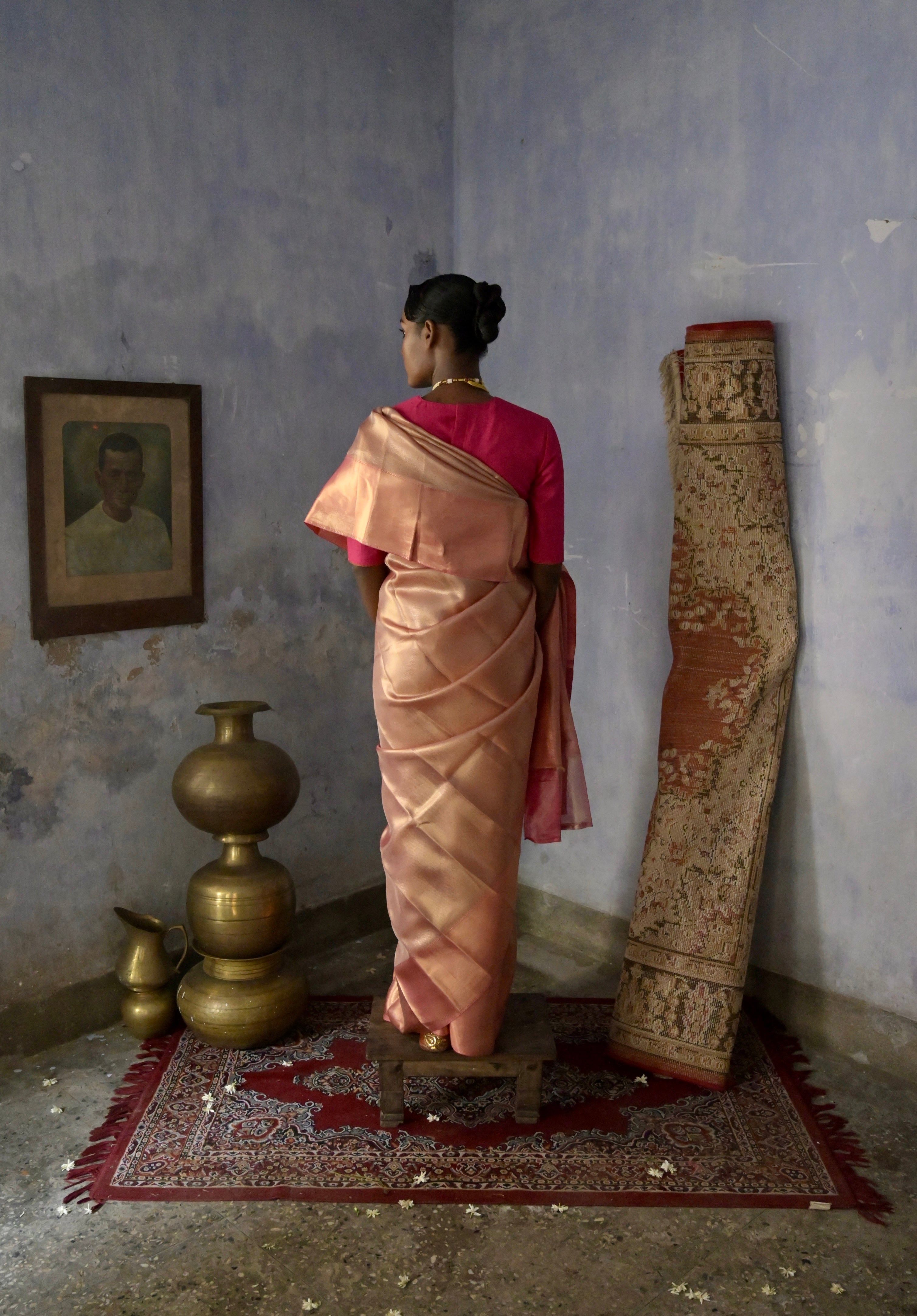 Manorama I Pink Handloom Brocade Banarasi Saree with Zari Border