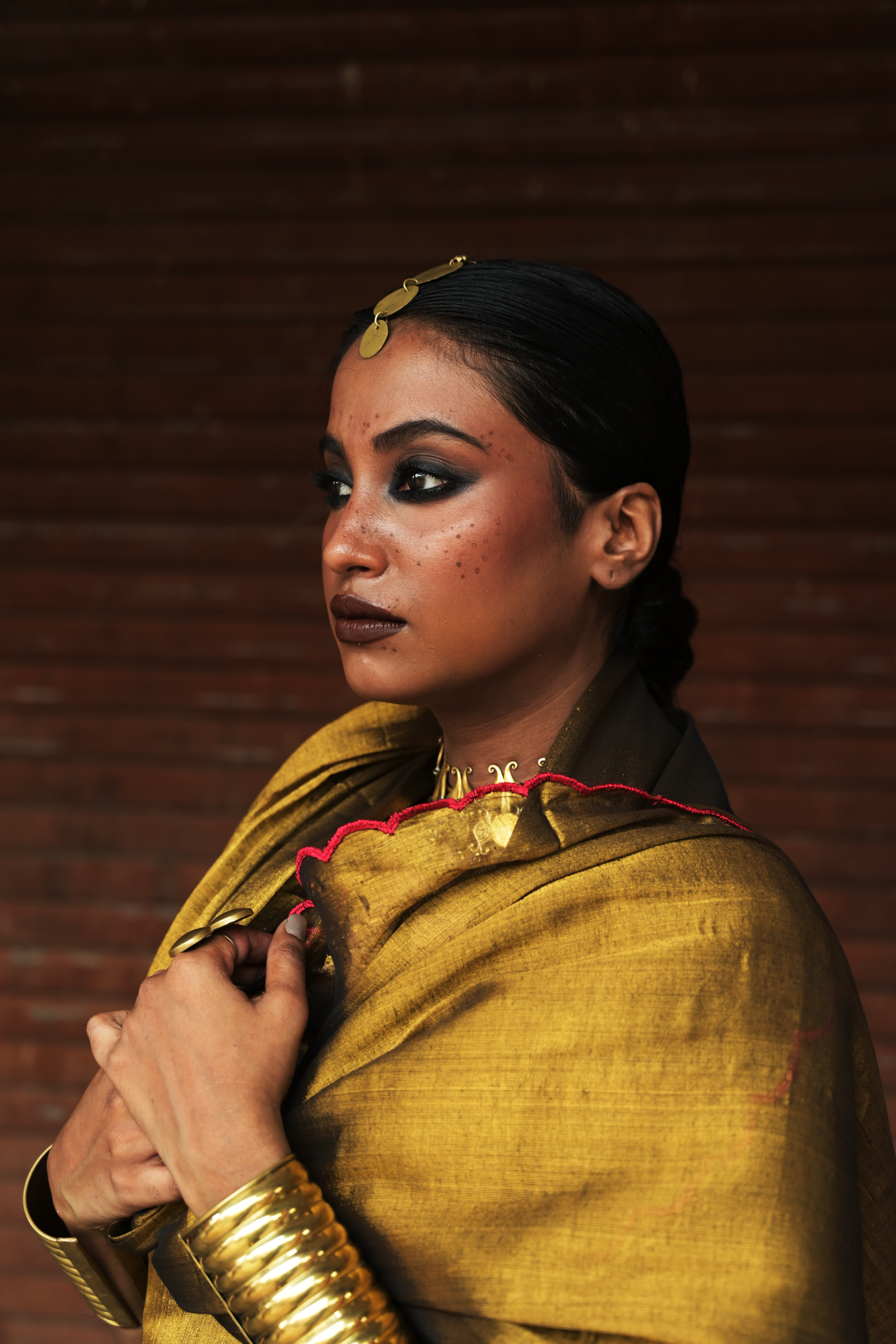 Swarnaya I Golden Handloom Tissue Kurti Pant Set with Dupatta