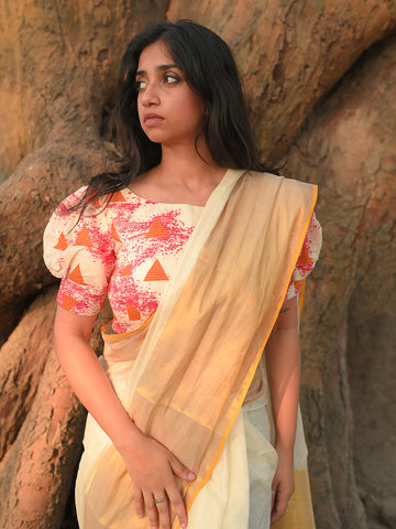 Bangaliana love I Puffed Sleeves Vintage Designer Blouse