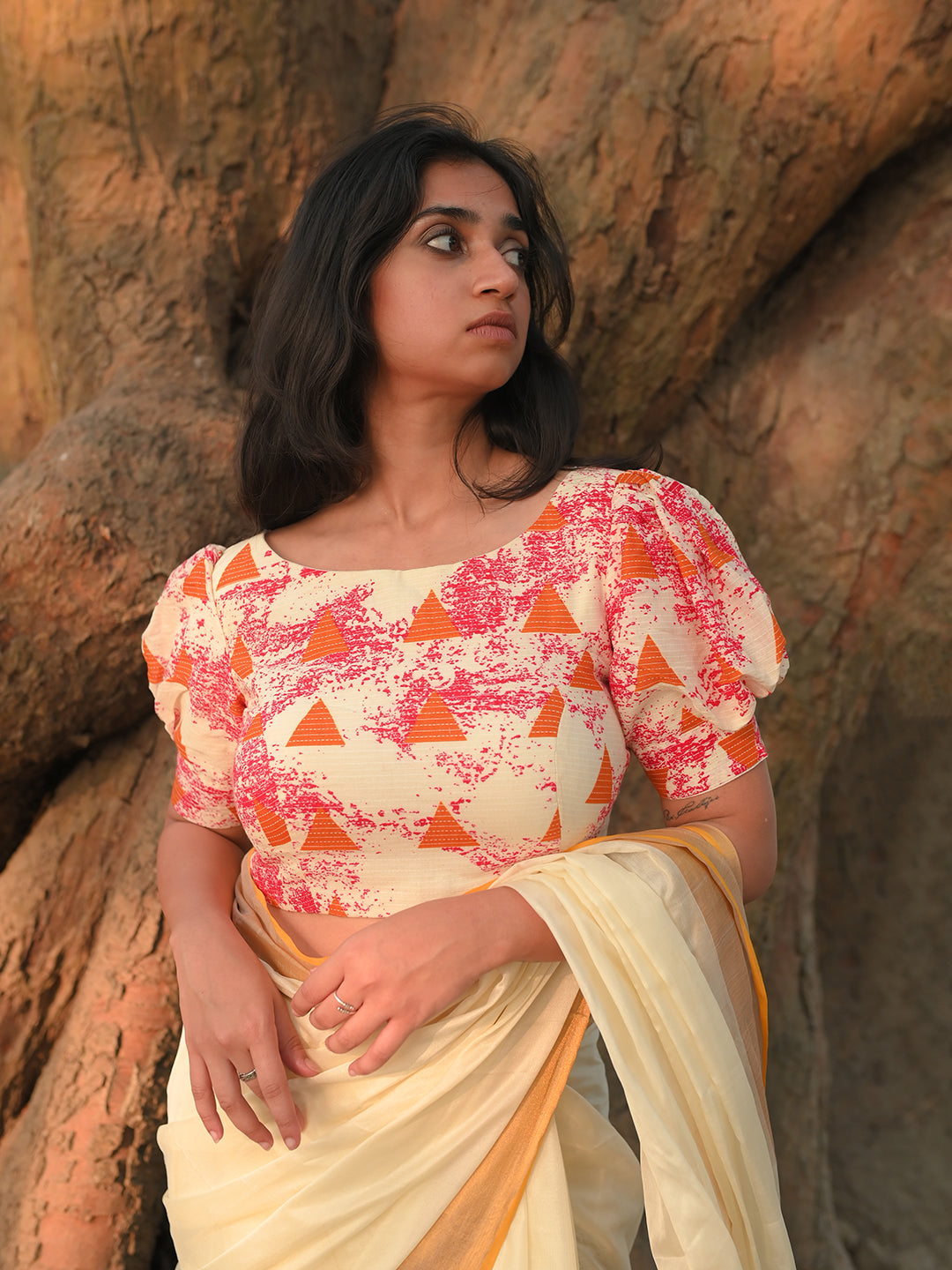 Bangaliana love I Puffed Sleeves Vintage Designer Blouse
