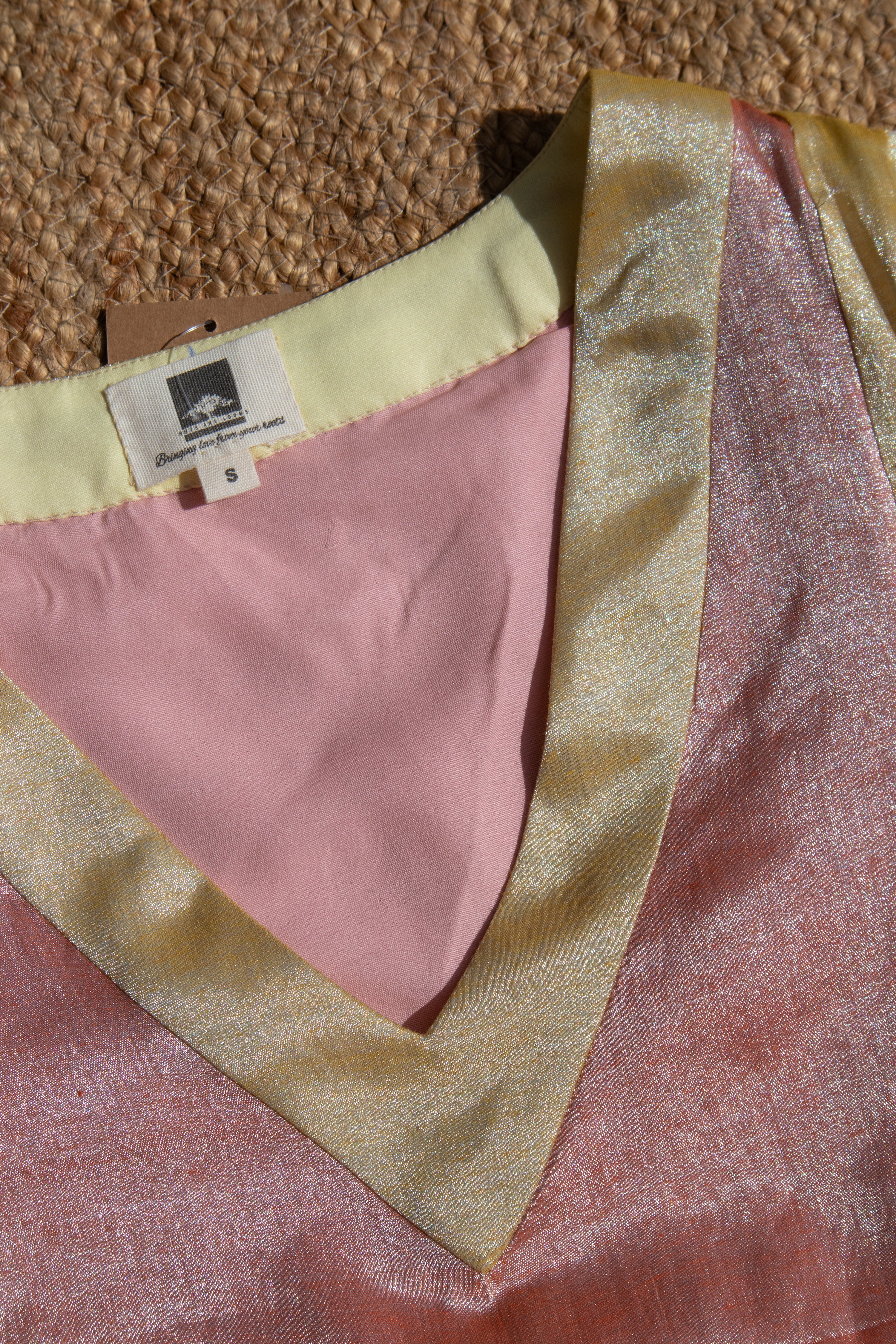 Amaraya I Neon orange and  neon yellow double colour Handloom Tissue Kurta pant set with Dupatta