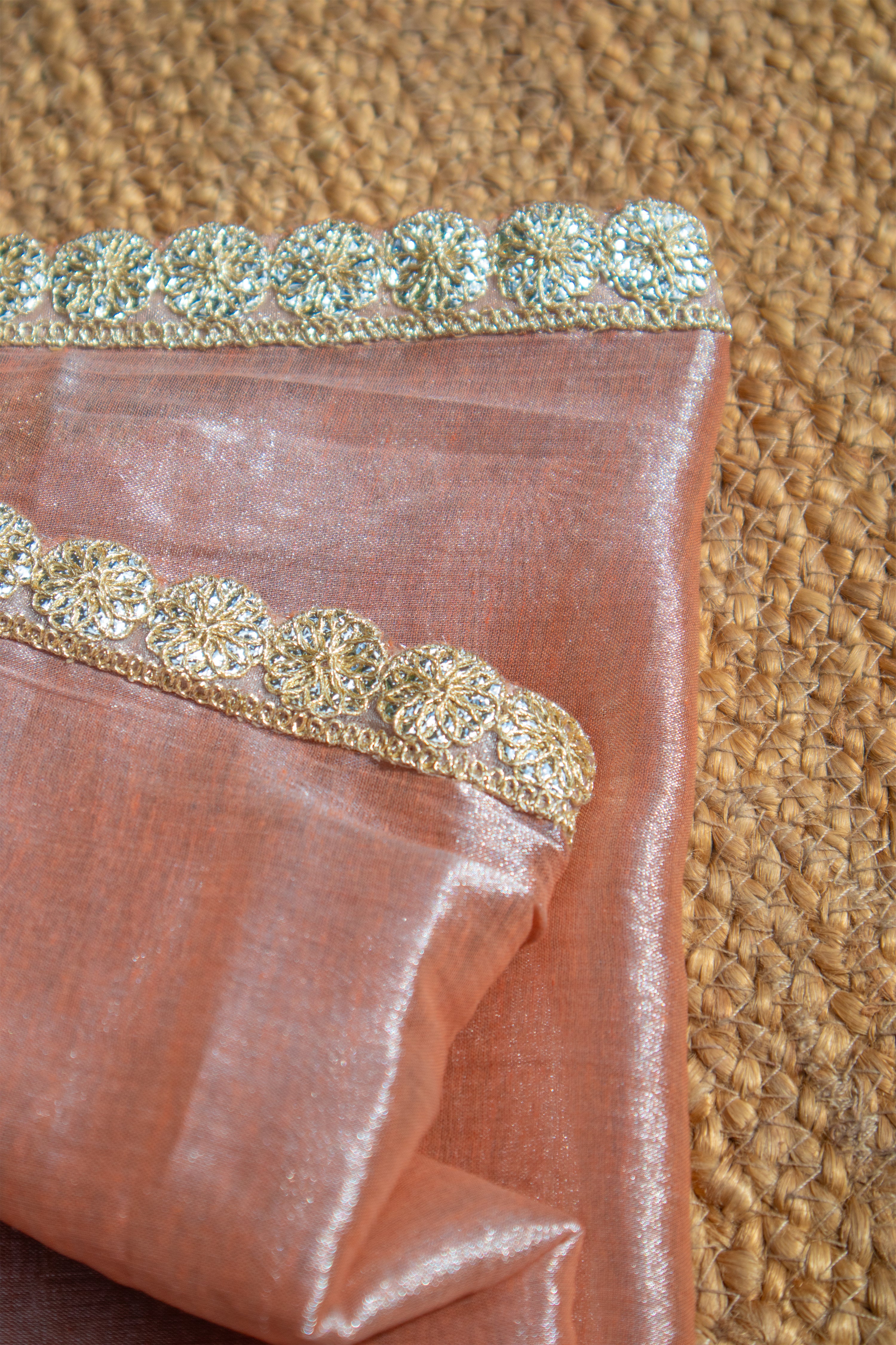 Anantya I Neon orange Handloom Tissue Kurta Pant Set with Dupatta