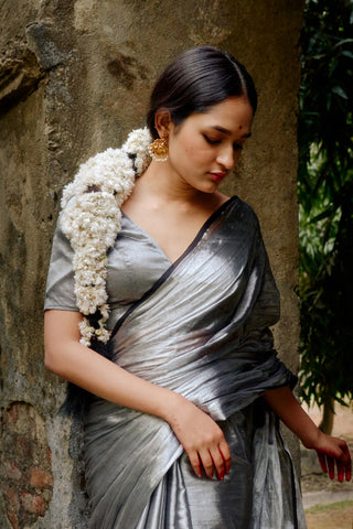 Chandni Raat I Silver Tissue Blouse