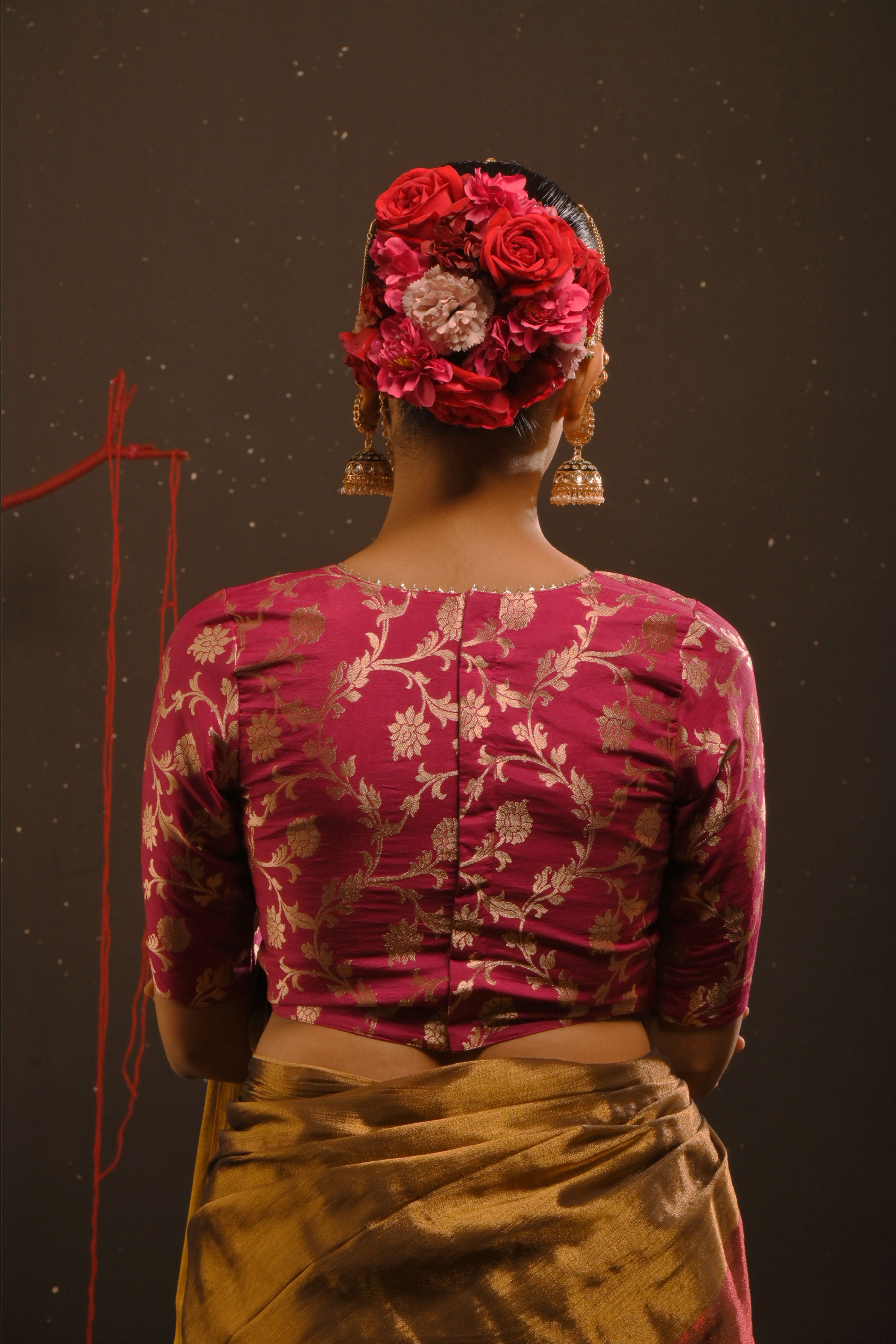 Agniksha I Purple floral brocade blouse