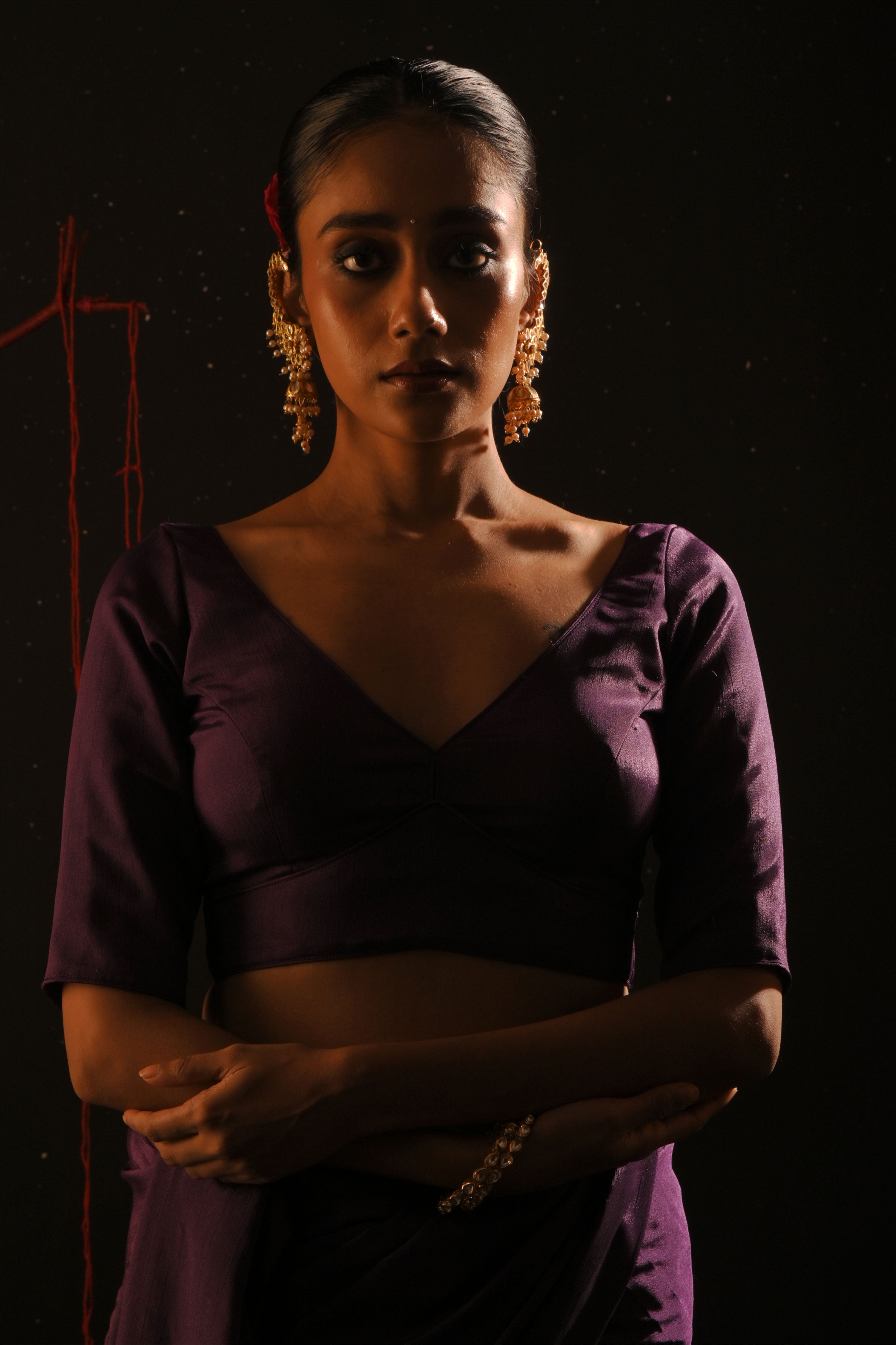 Taarika I purple Chinon Blouse