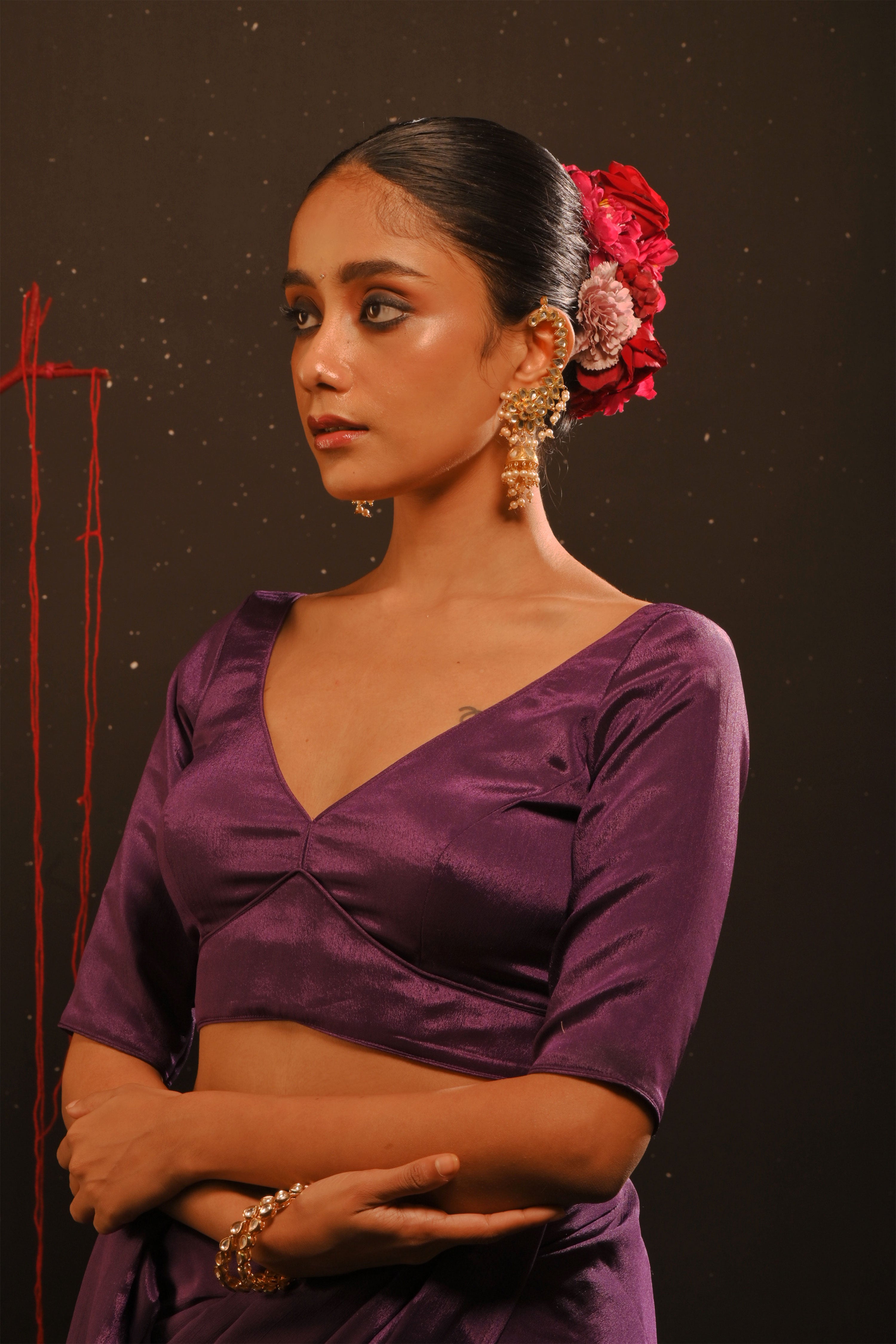 Taarika I purple Chinon Blouse