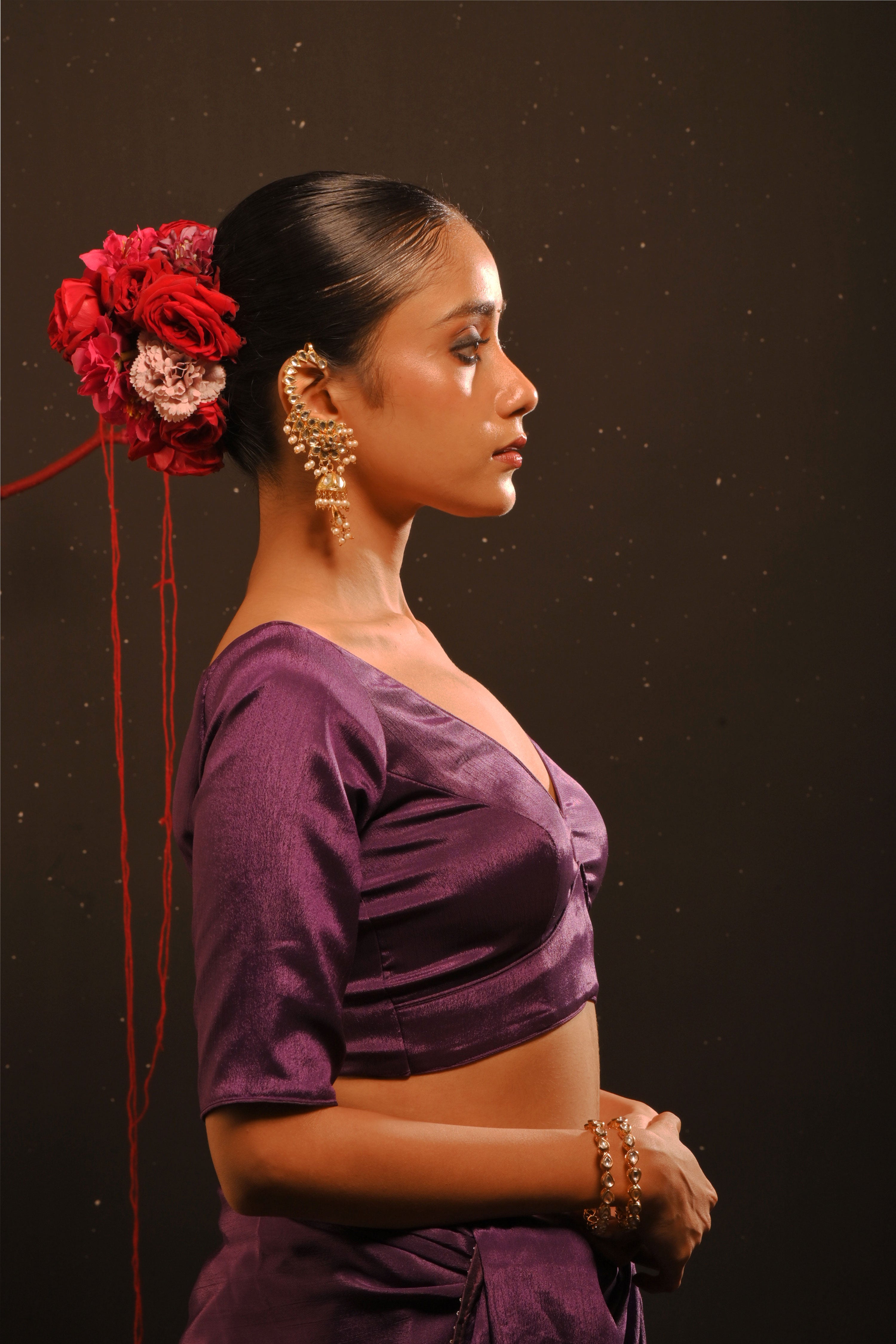 Taarika I purple Chinon Blouse