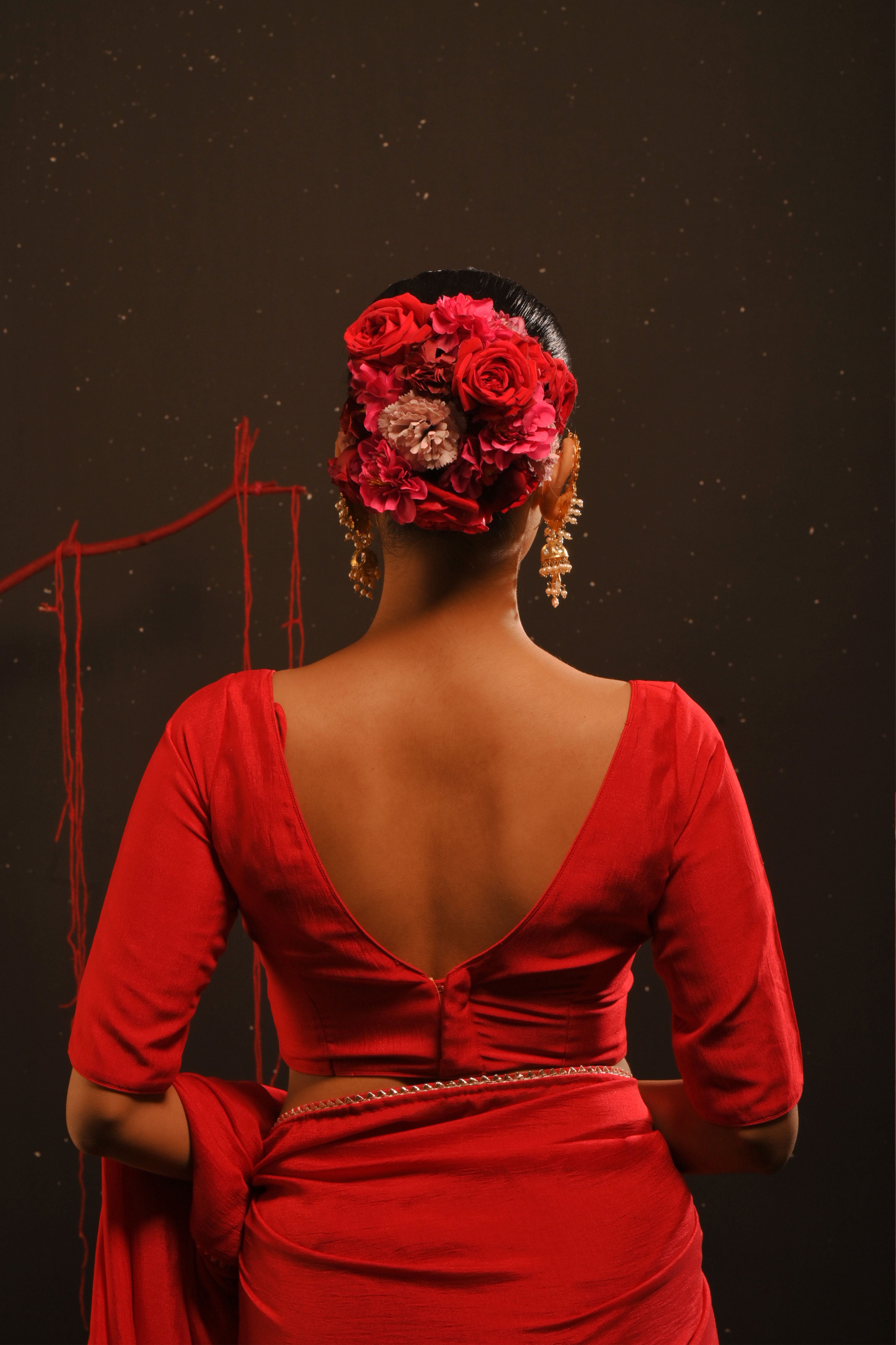 Amiha I Red Chinon Blouse