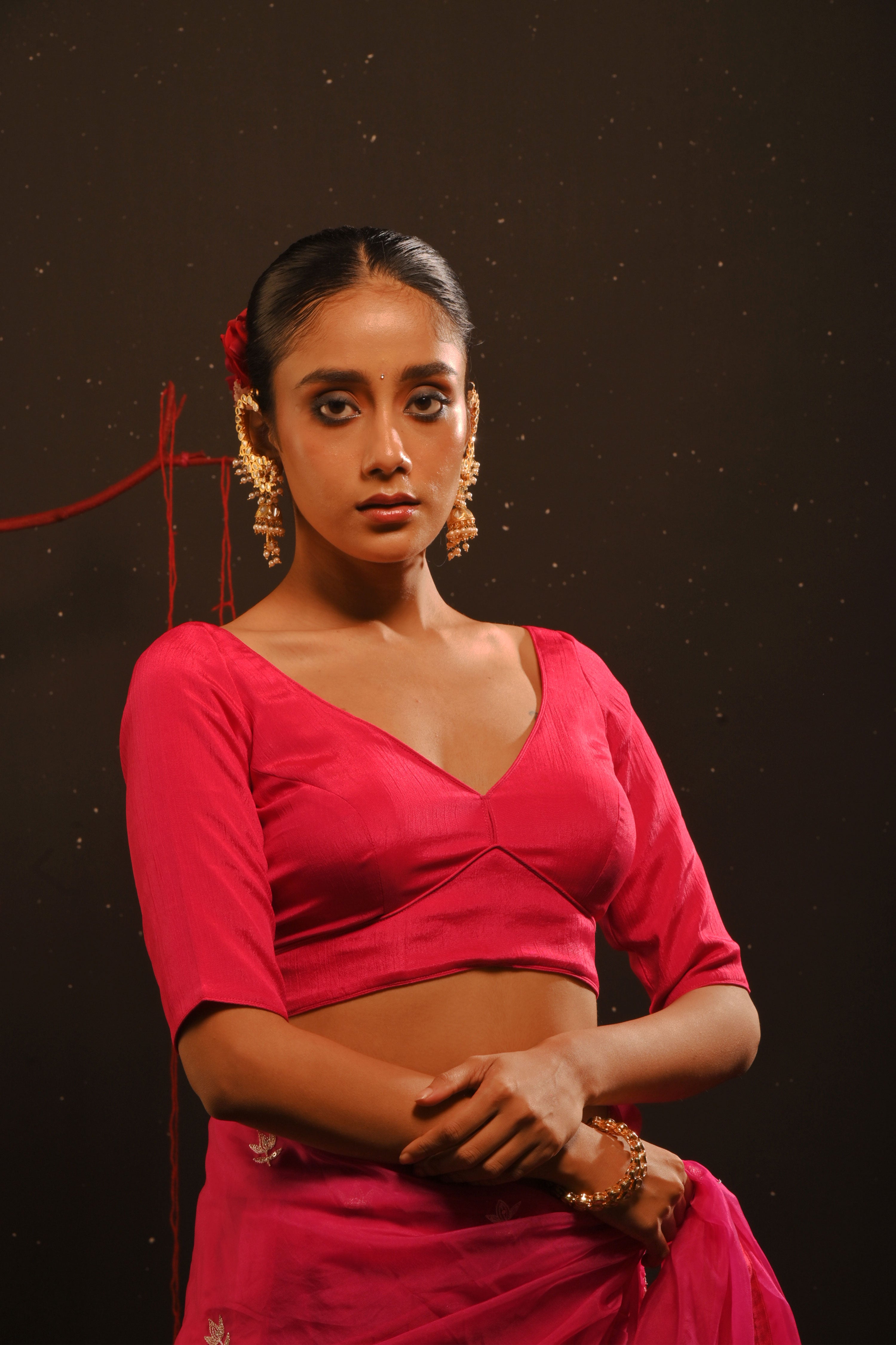 Gulraha I pink Chinon Blouse