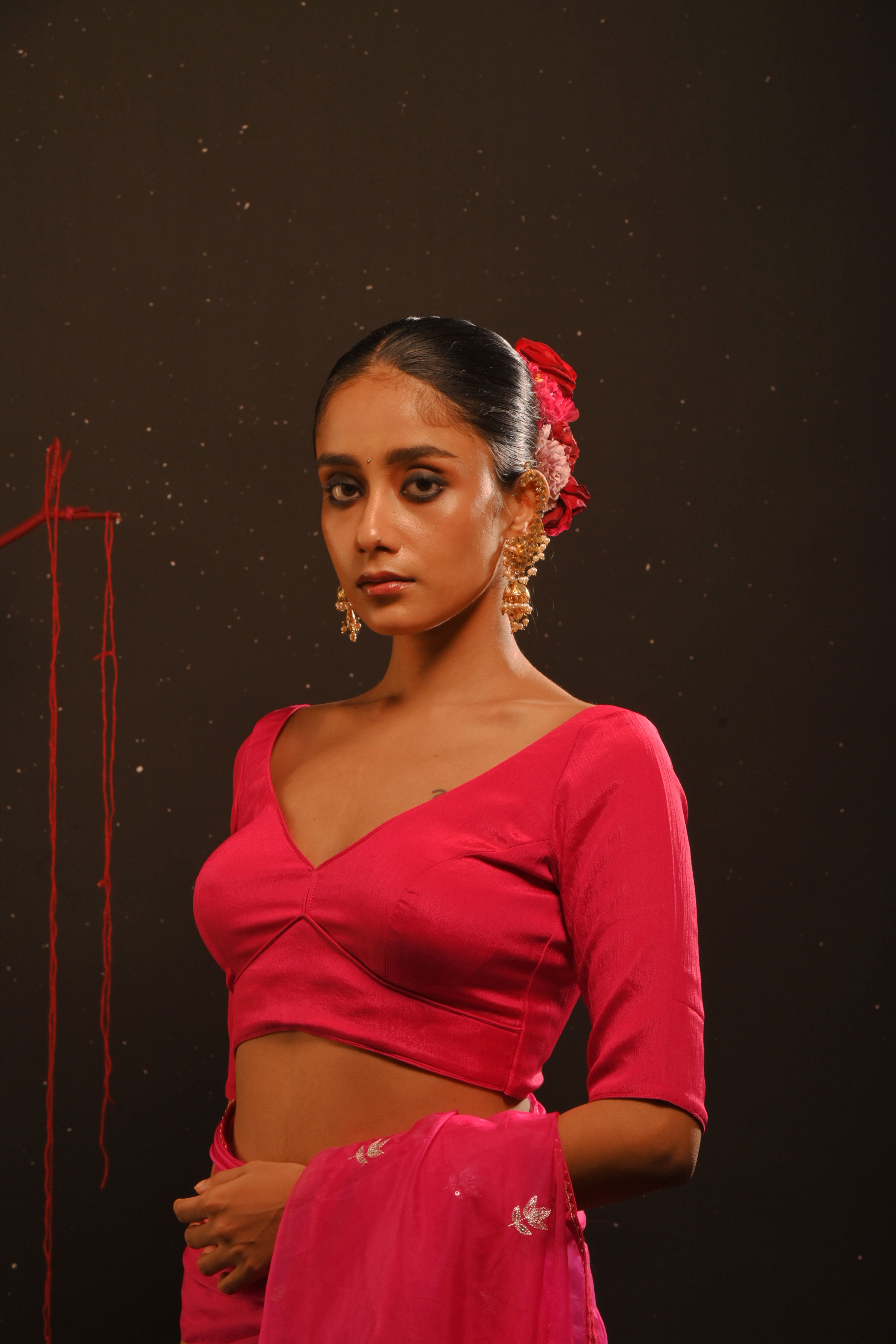 Gulraha I pink Chinon Blouse