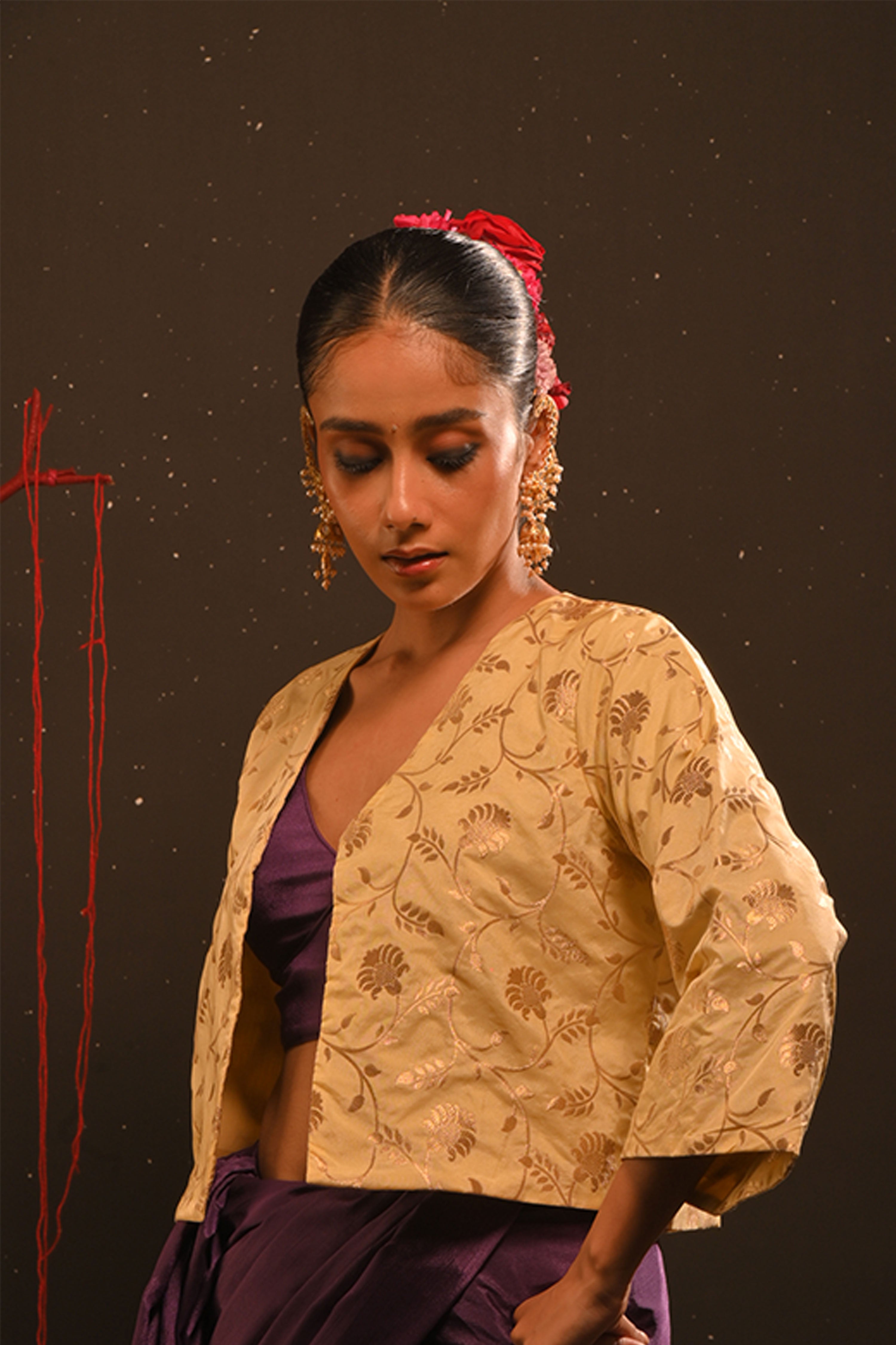 Sitara I Ivory Brocade Jacket