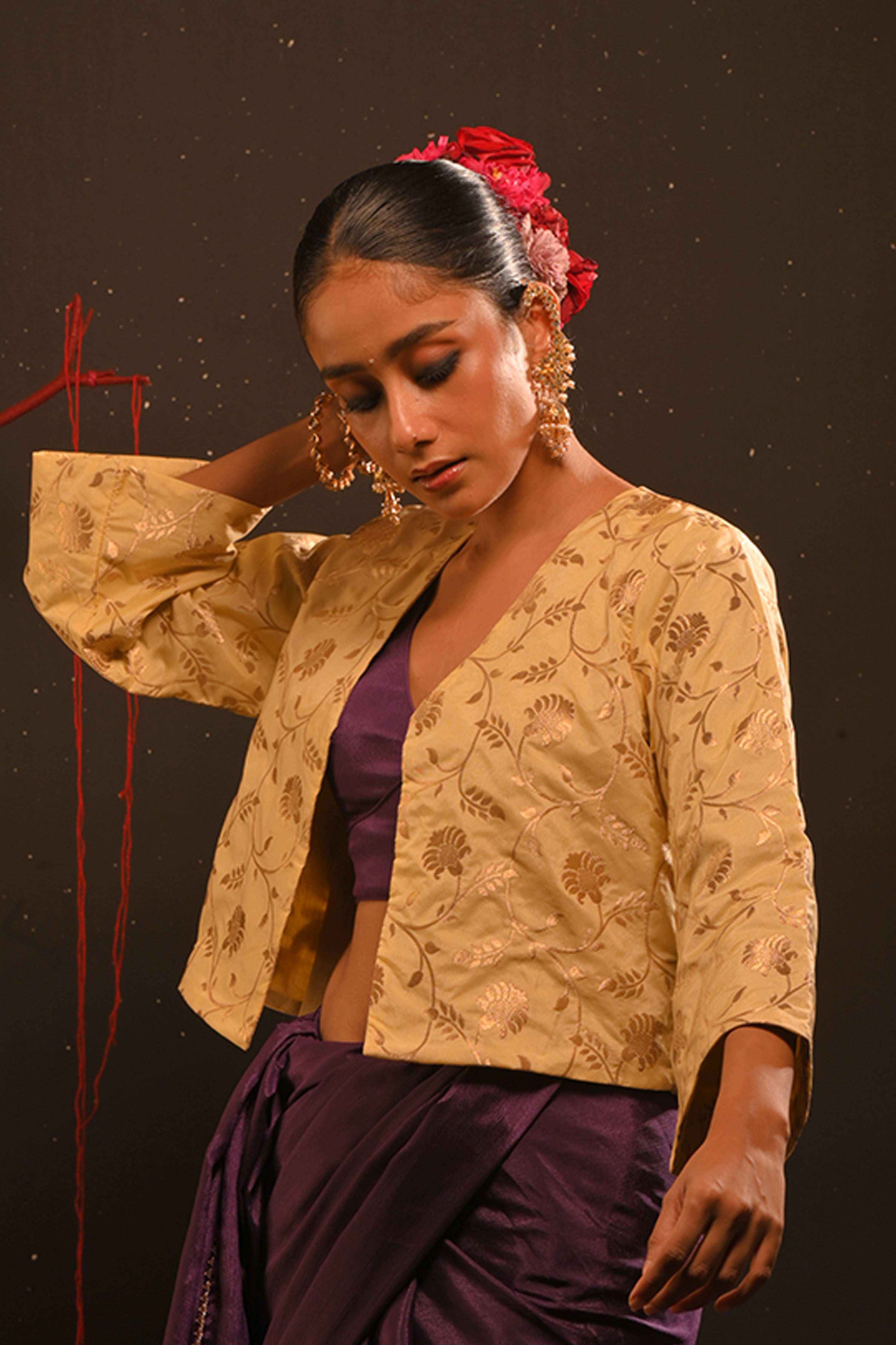 Sitara I Ivory Brocade Jacket