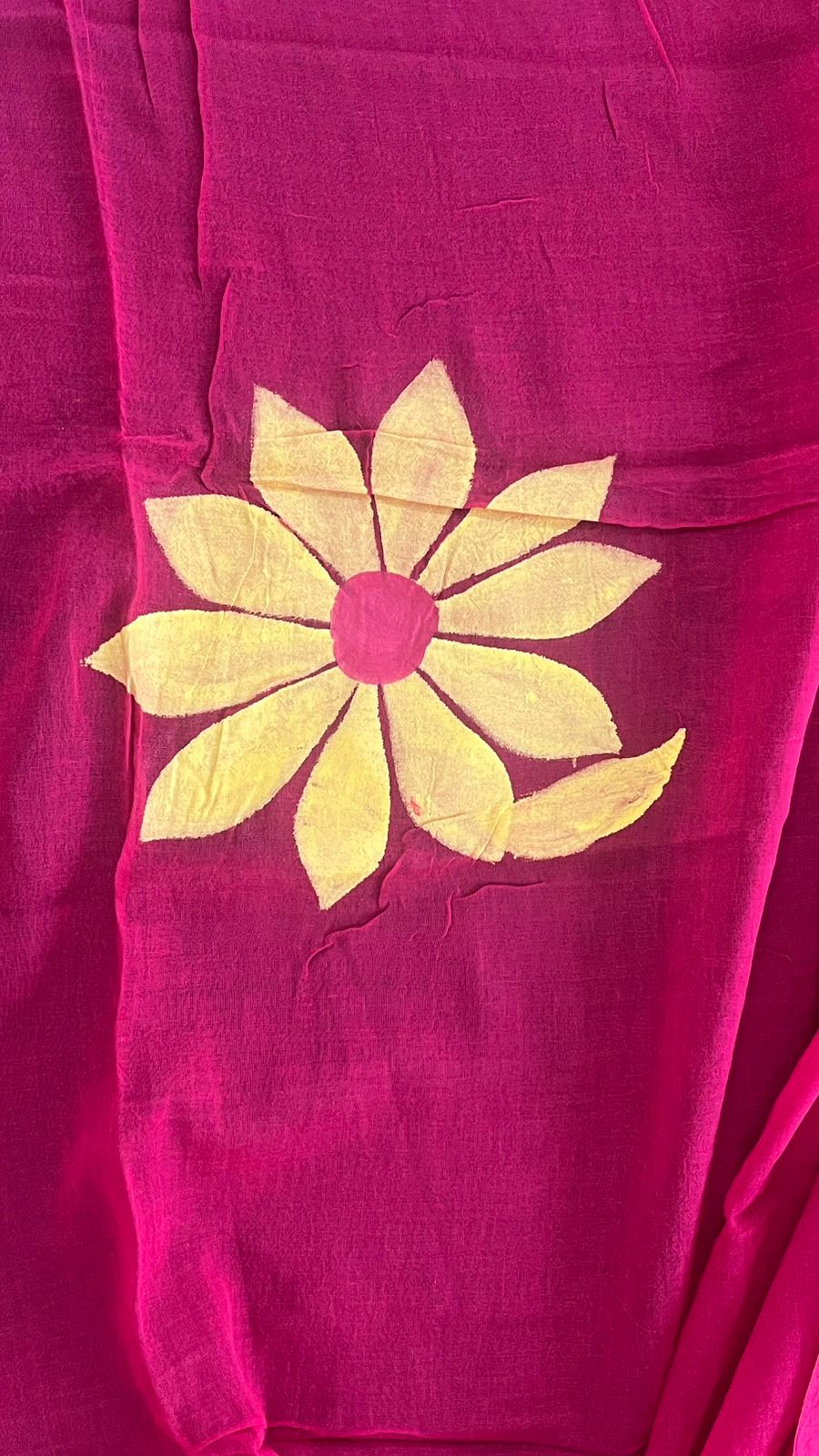 Anokha Pyaar TLR-363 I  Red mul cotton handpainted florals handloom saree with Minimal Flaws