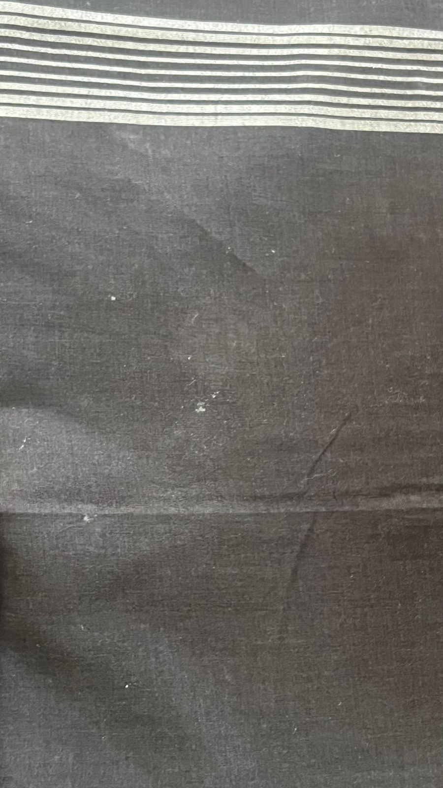 Black Beauty TLR-056 I Black Handloom Cotton Saree With Minimal Flaws