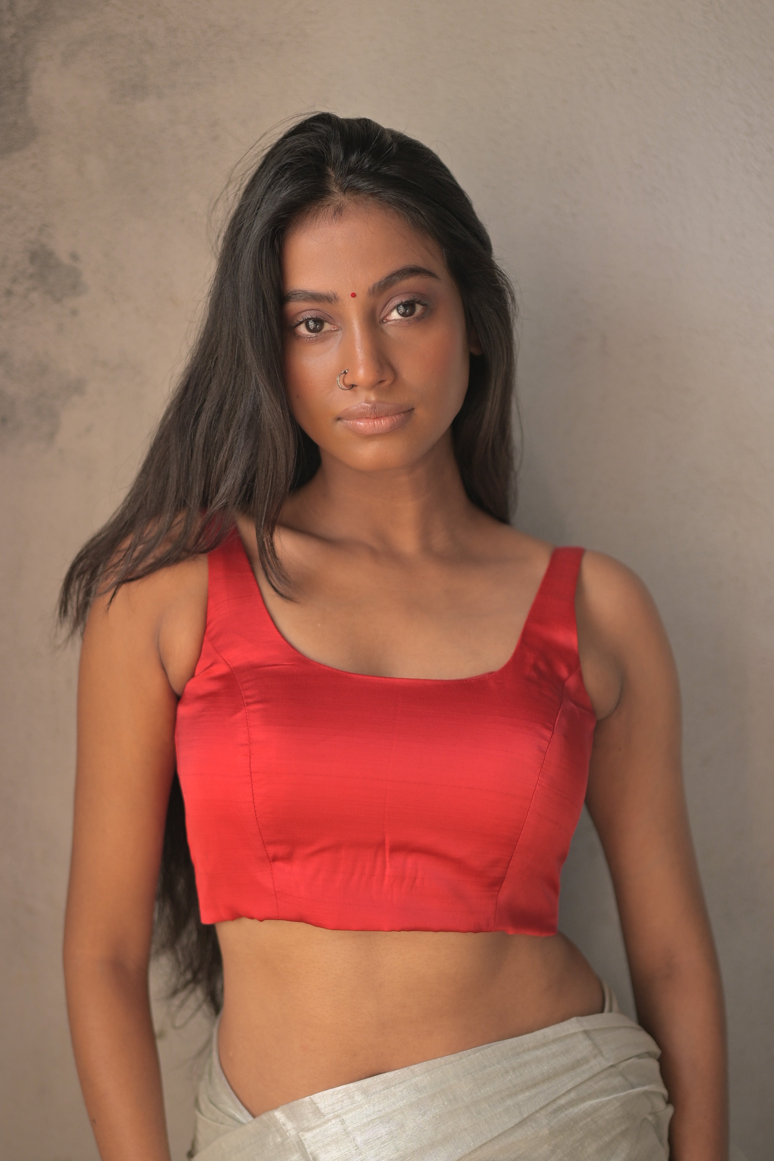 Roohi I Red Sleeveless Blouse