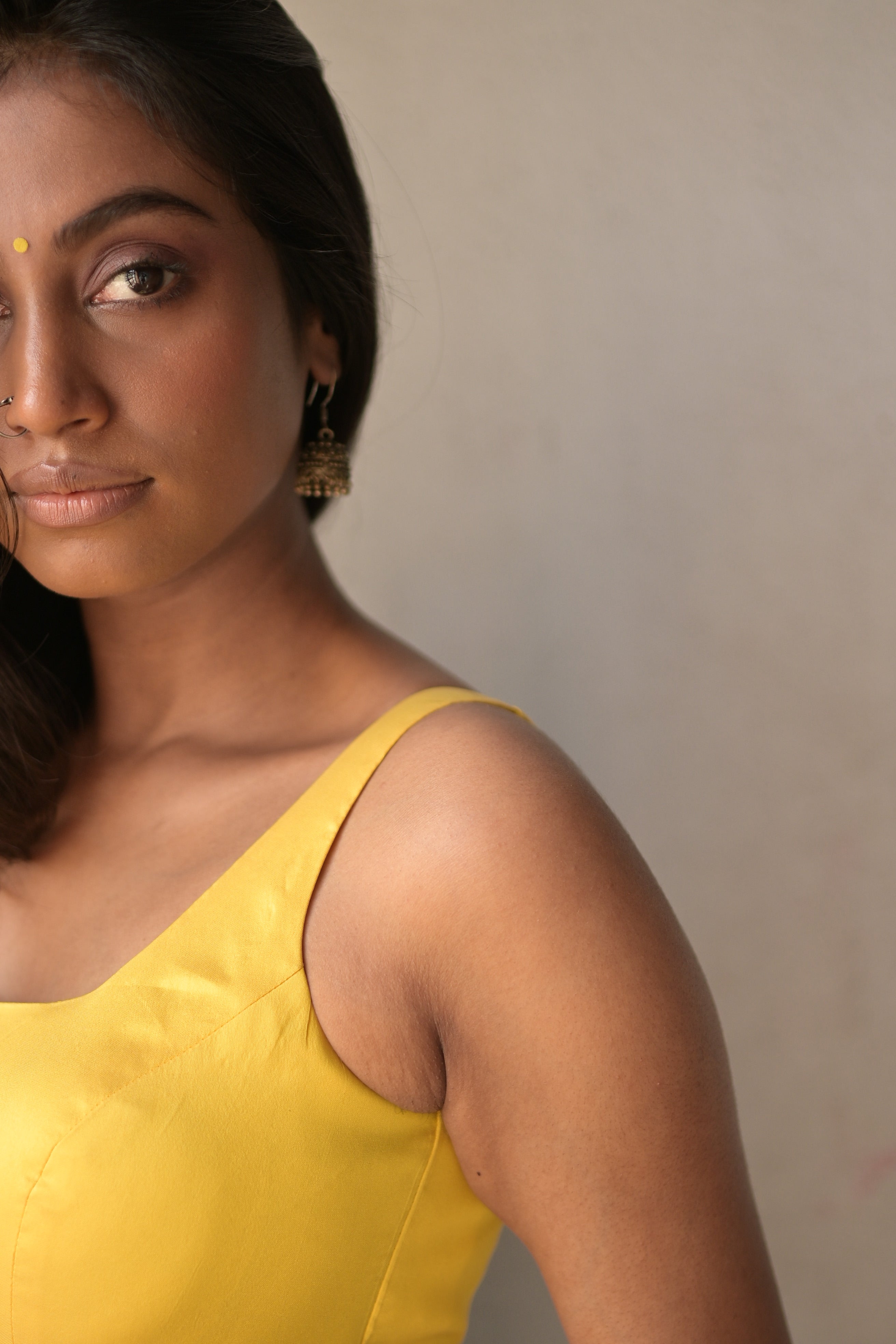 Rangini I Yellow Sleeveless Blouse