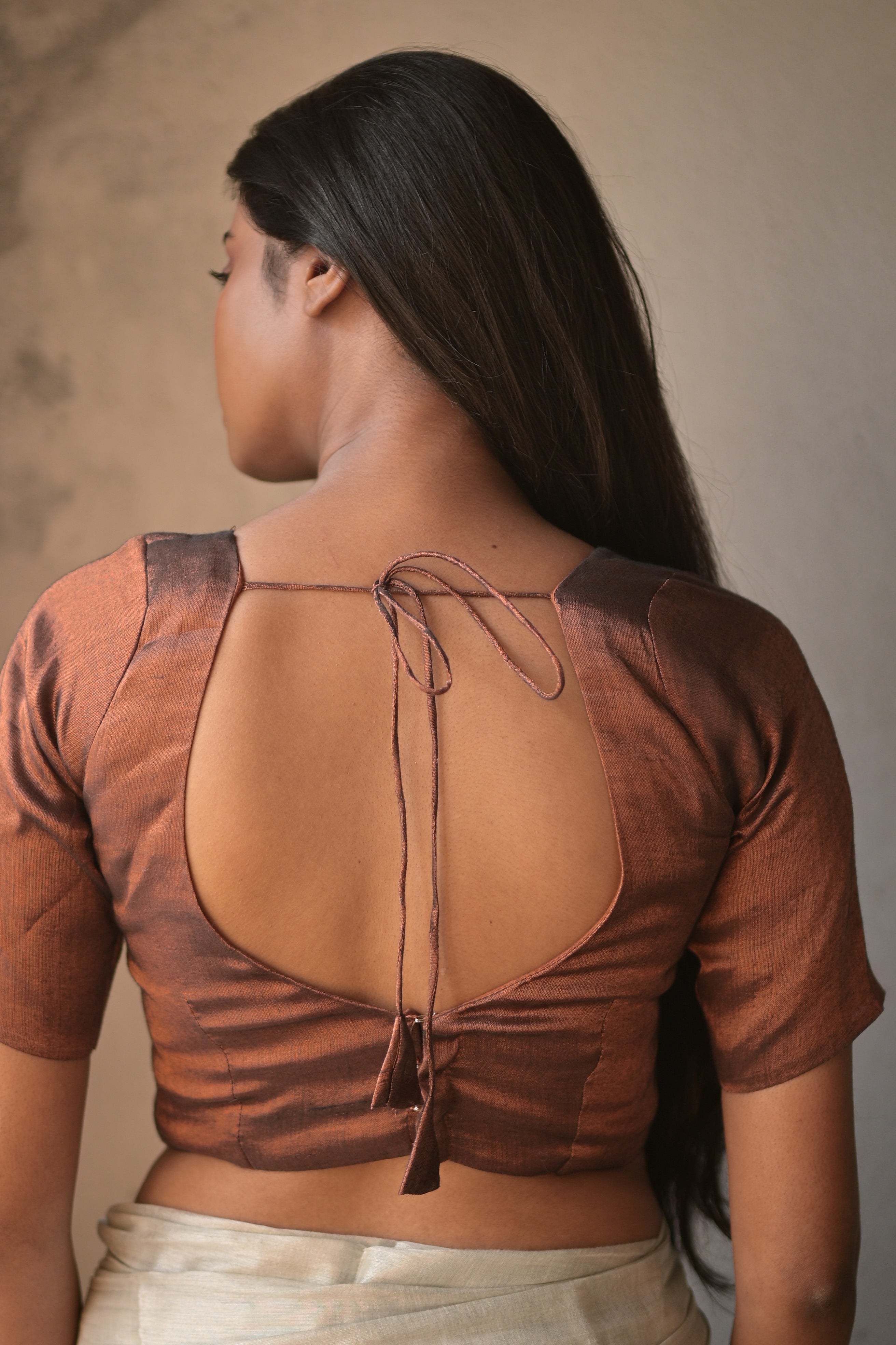 Tamba I Copper Tissue Designer Blouse