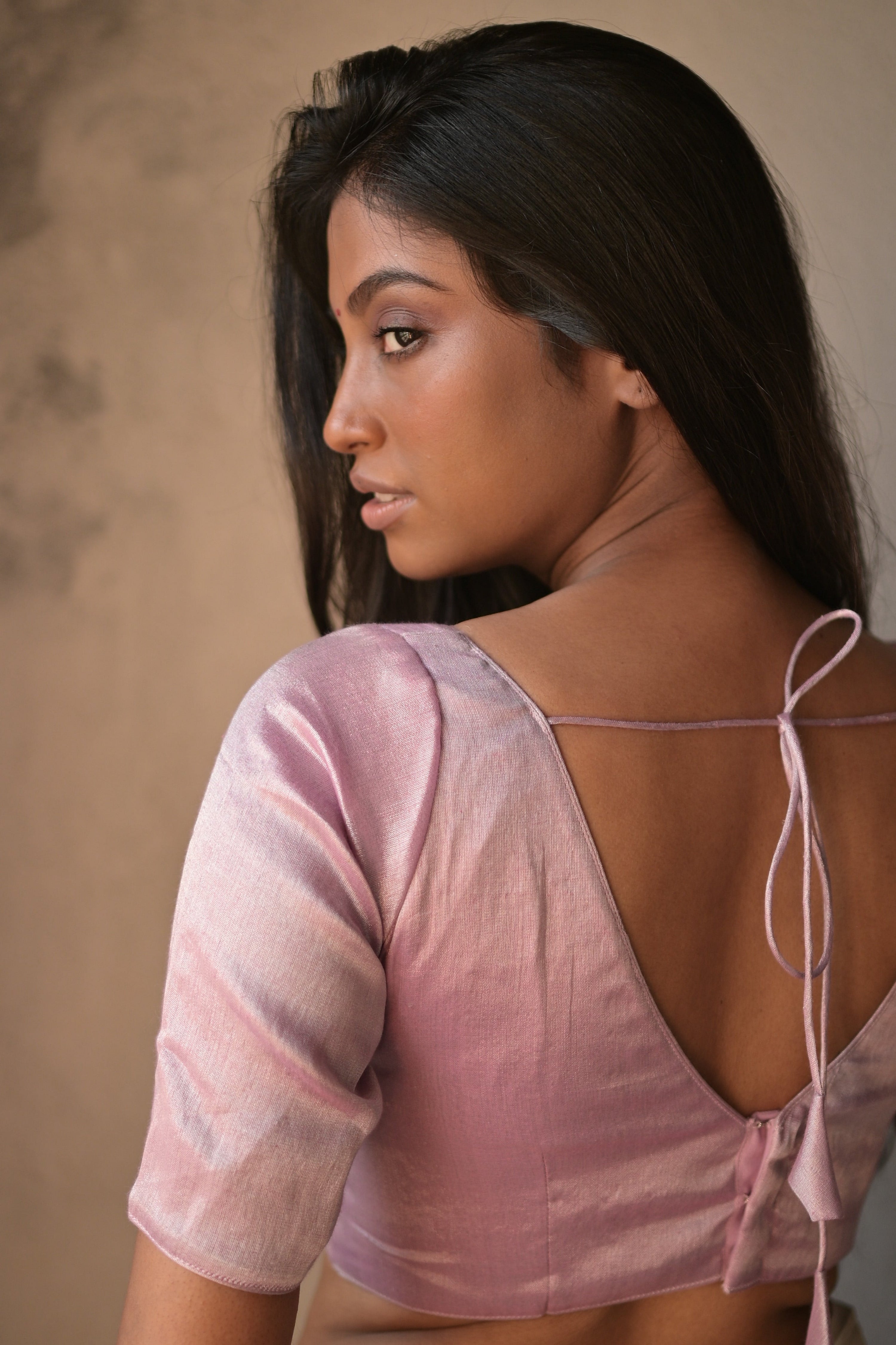 Blush Pink Rose I Blush Pink Rose Tissue Blouse