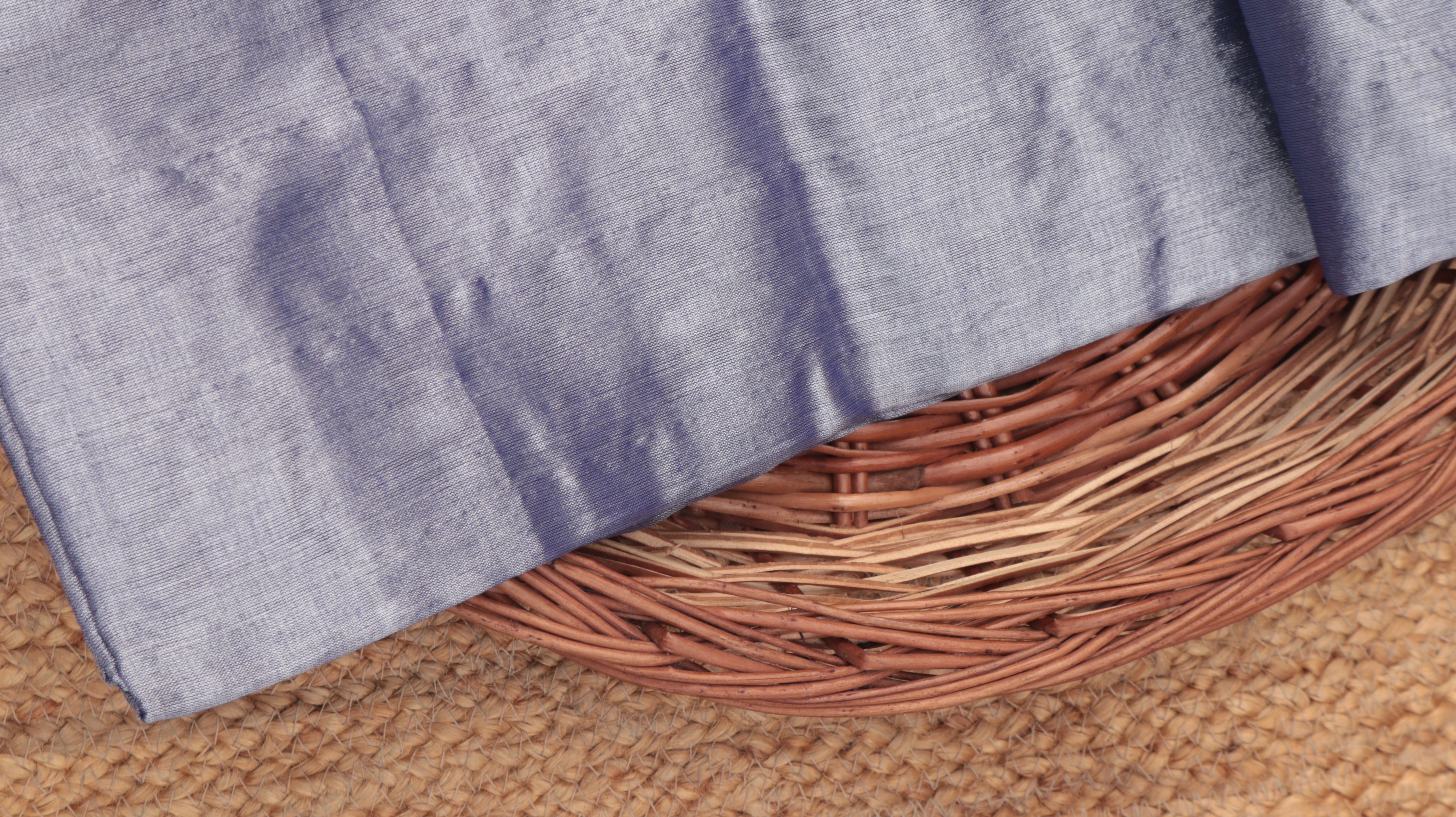 Midnight blue tissue handwoven fabric