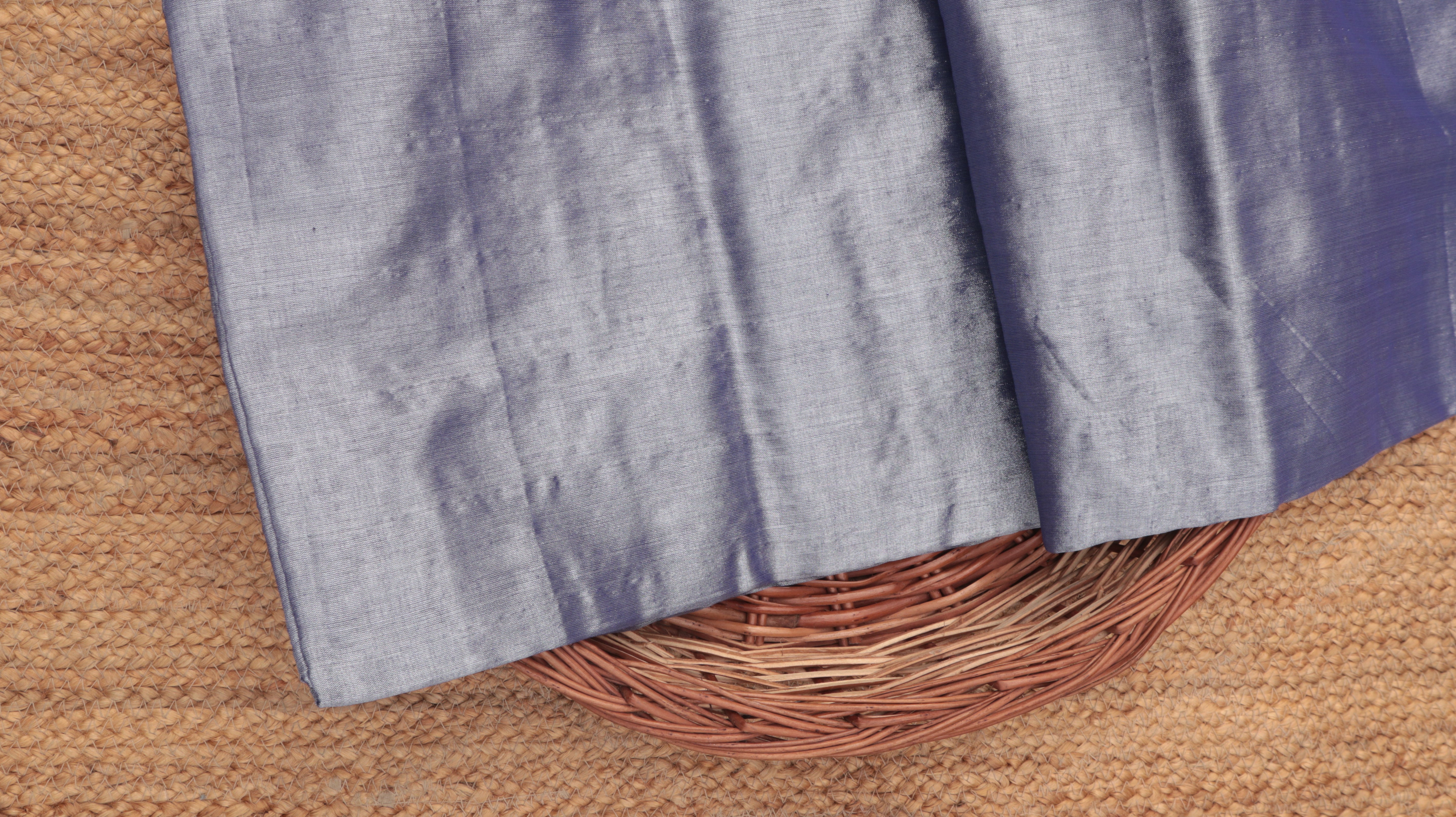 Midnight blue tissue handwoven fabric