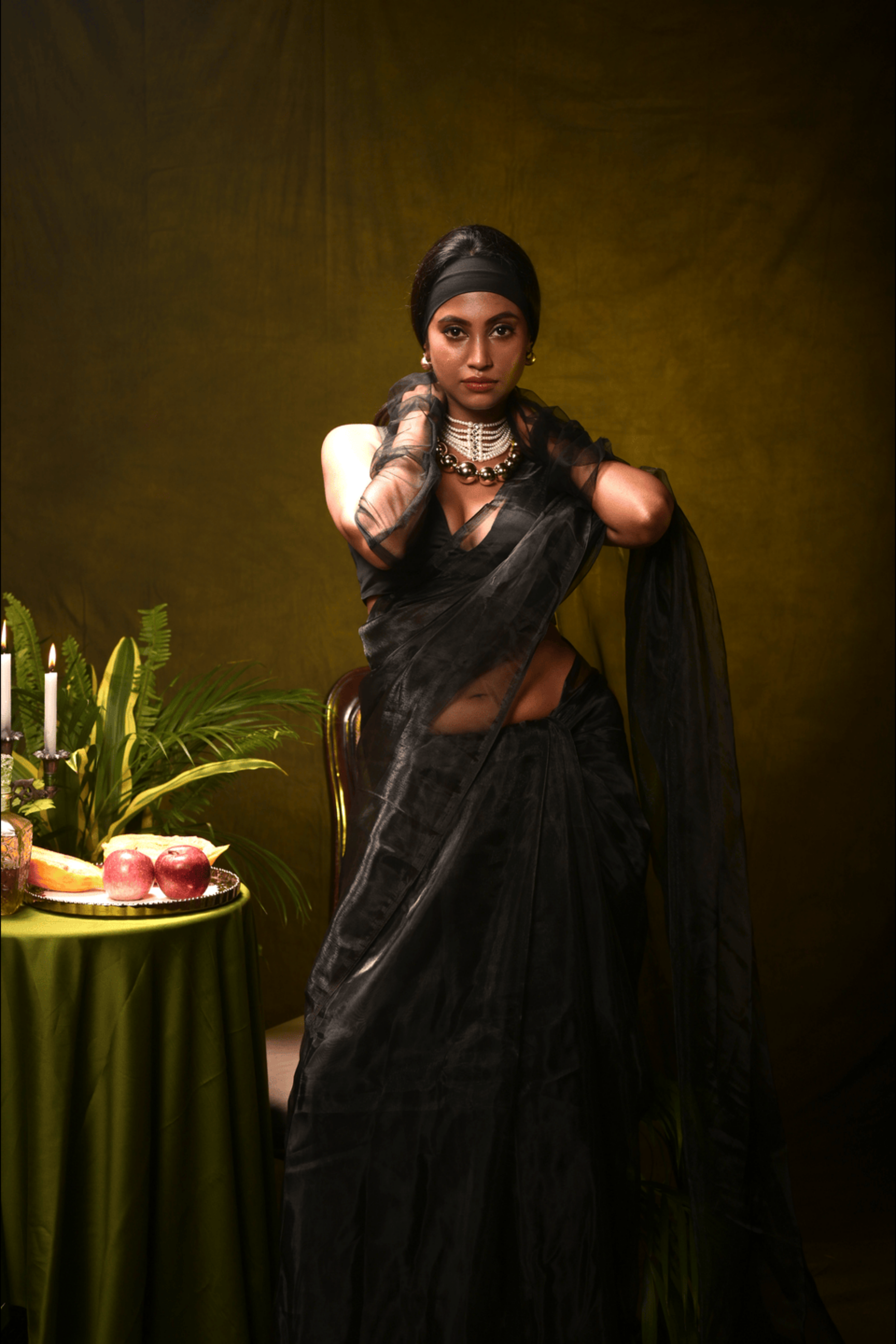 black-tissue-saree