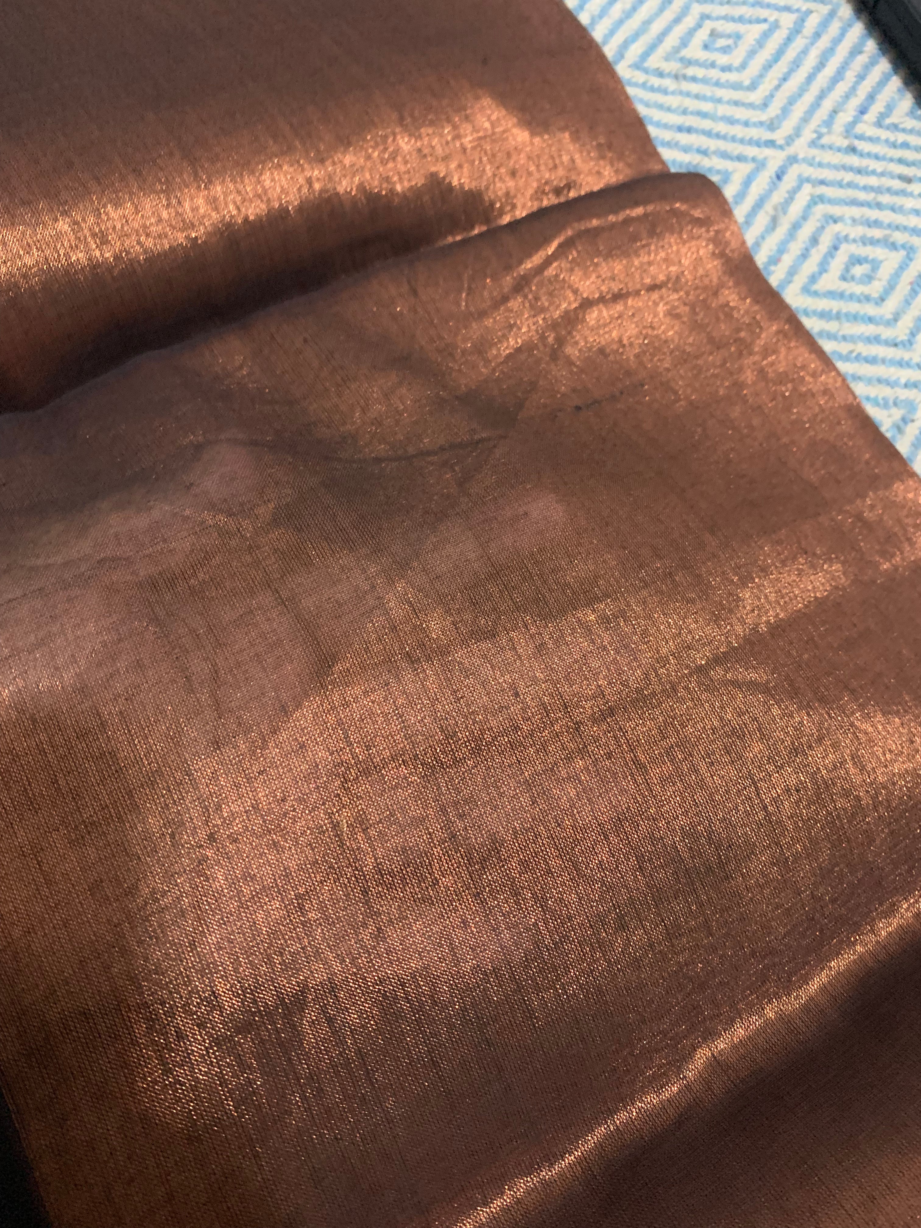 Handwoven copper tissue fabric