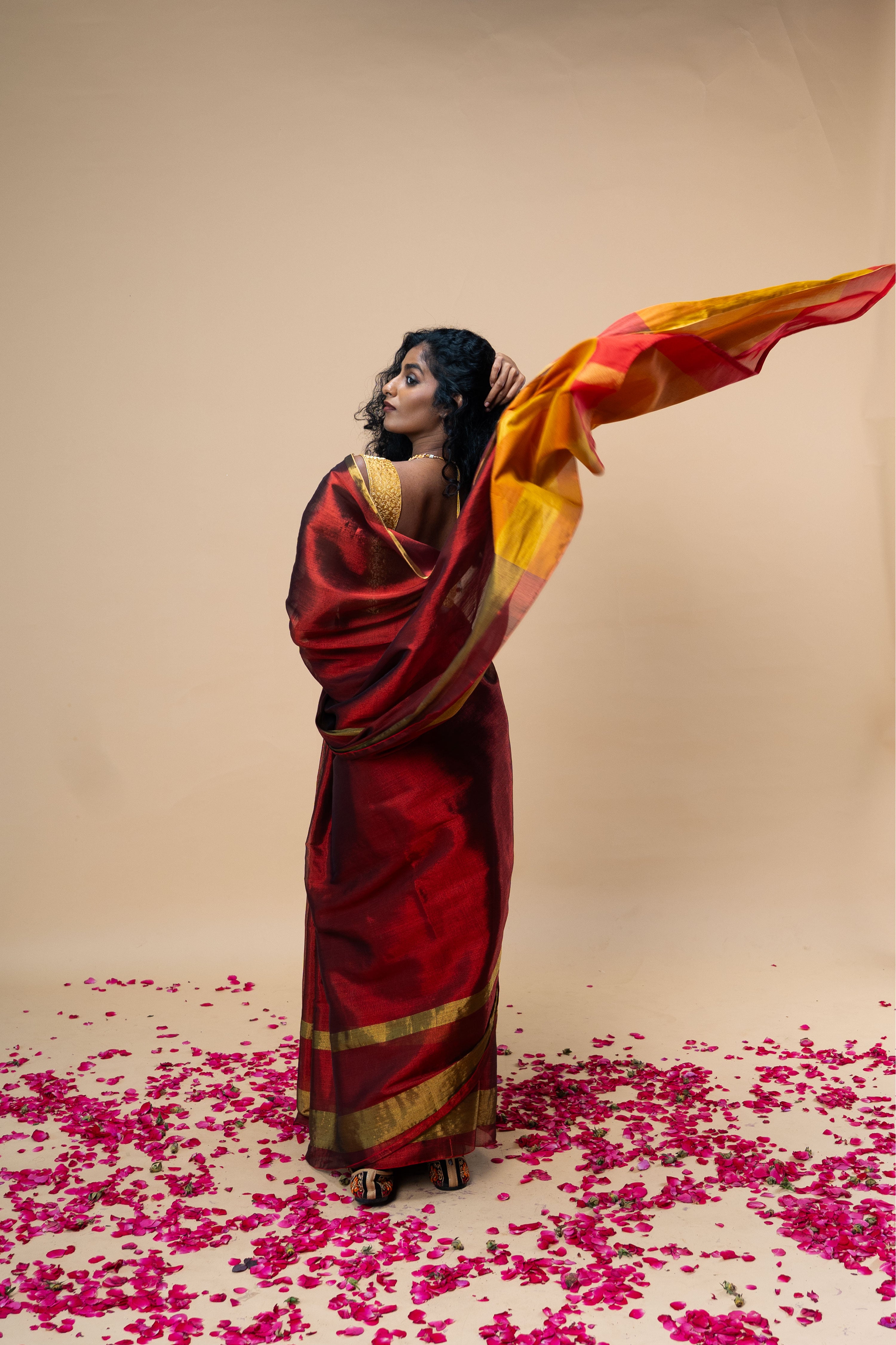golden-striped-red-coloured-tissue-saree