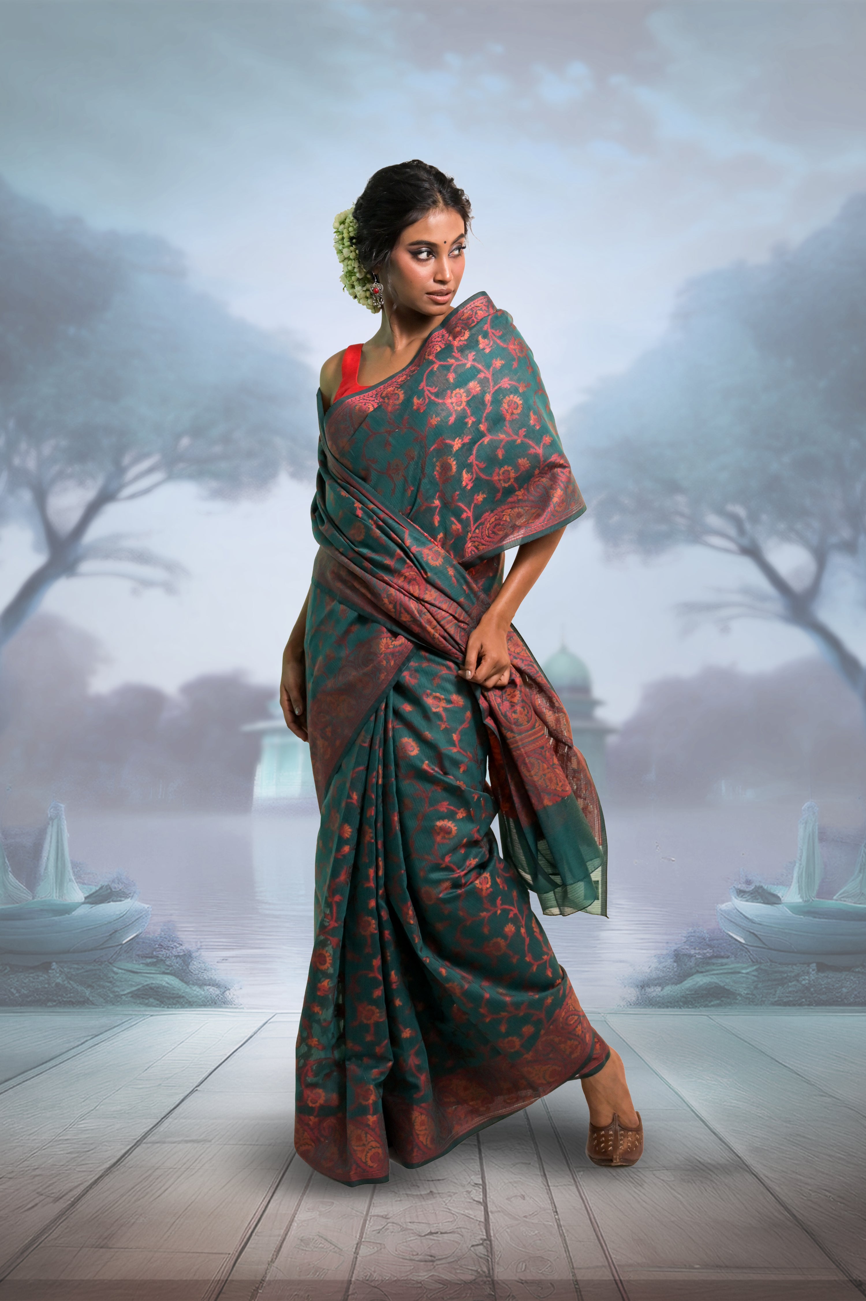 Green Everyday Handloom Saree main image 1