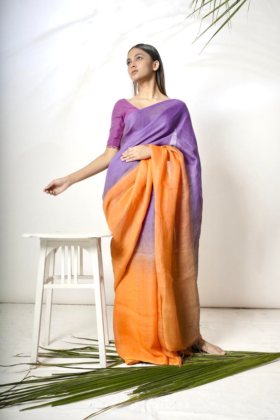 handwoven-linen-dual-colour-saree