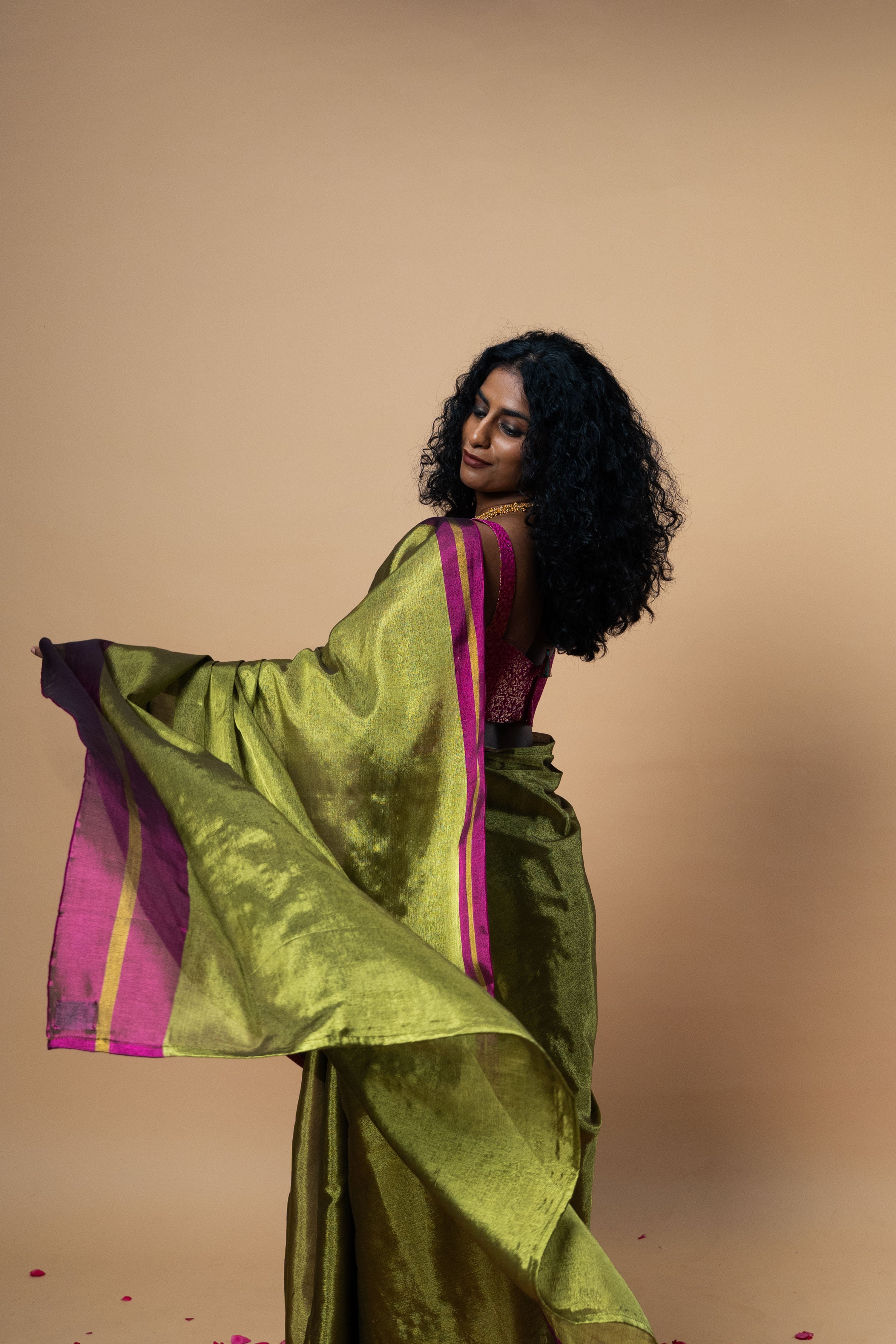 handwoven-purple-bordered-tissue-saree-in-limegreen-colour